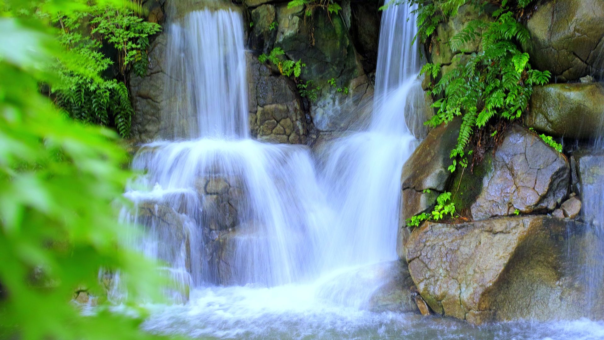 Wallpaper Waterfall, river, rocks, nature