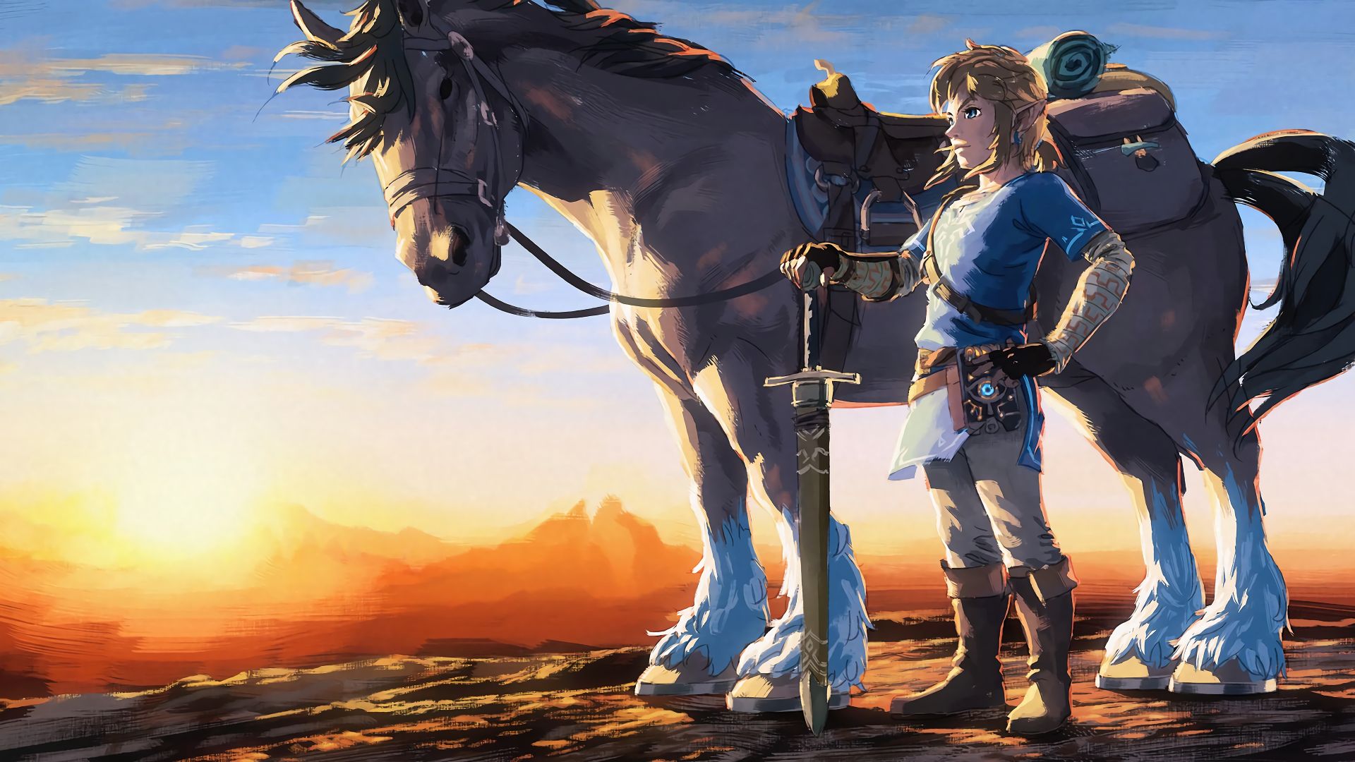 Wallpaper The Legend of Zelda: Breath of the Wild video game, horse