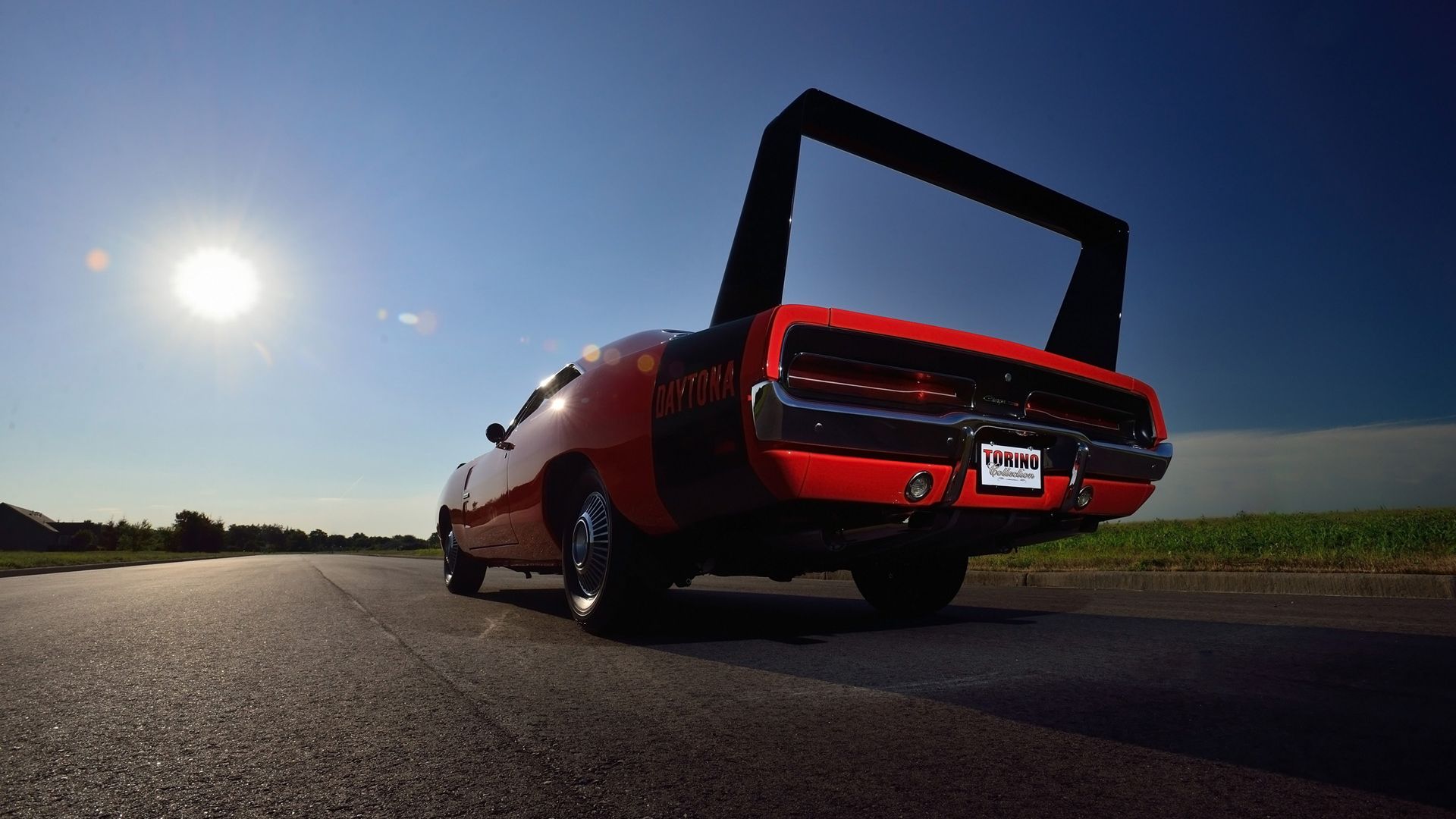 Wallpaper Dodge Daytona, rear view, red car