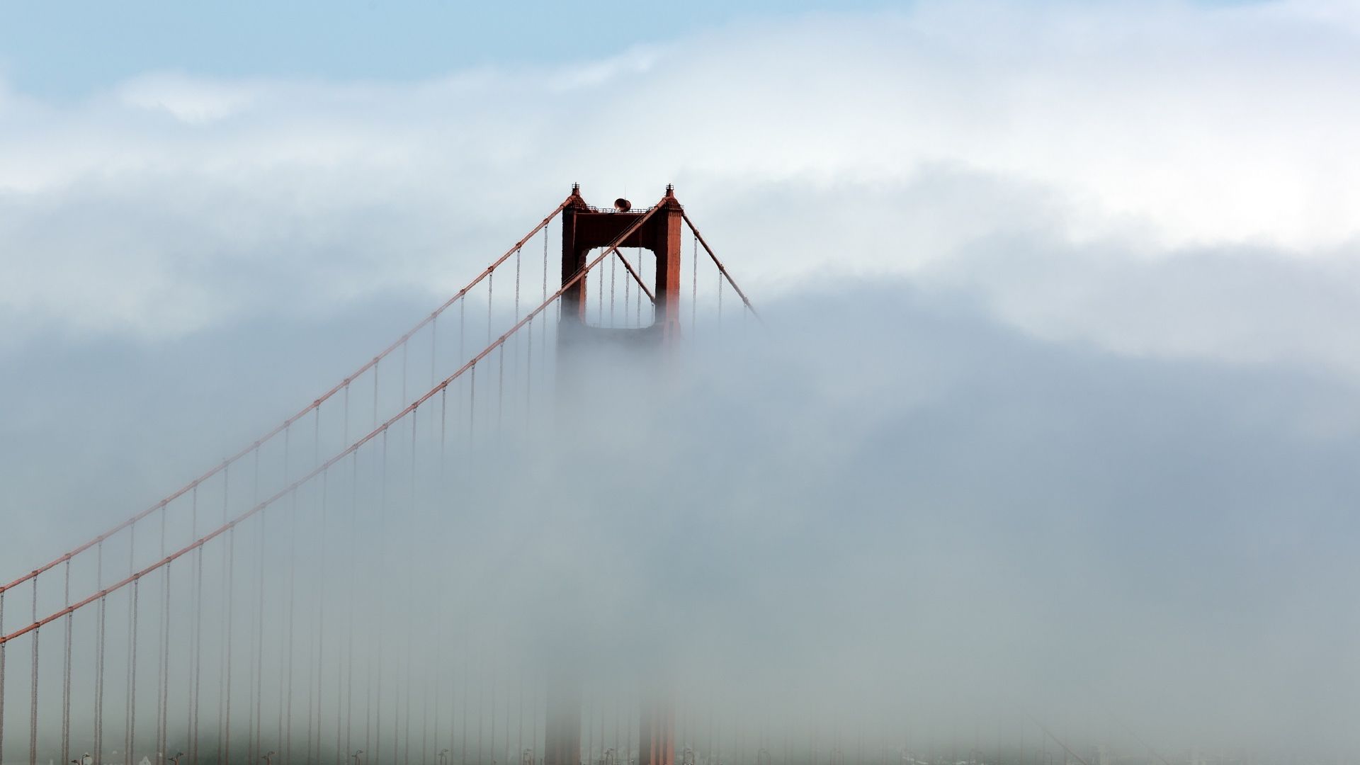 Wallpaper Bridge golden gate bridge, fog, clouds
