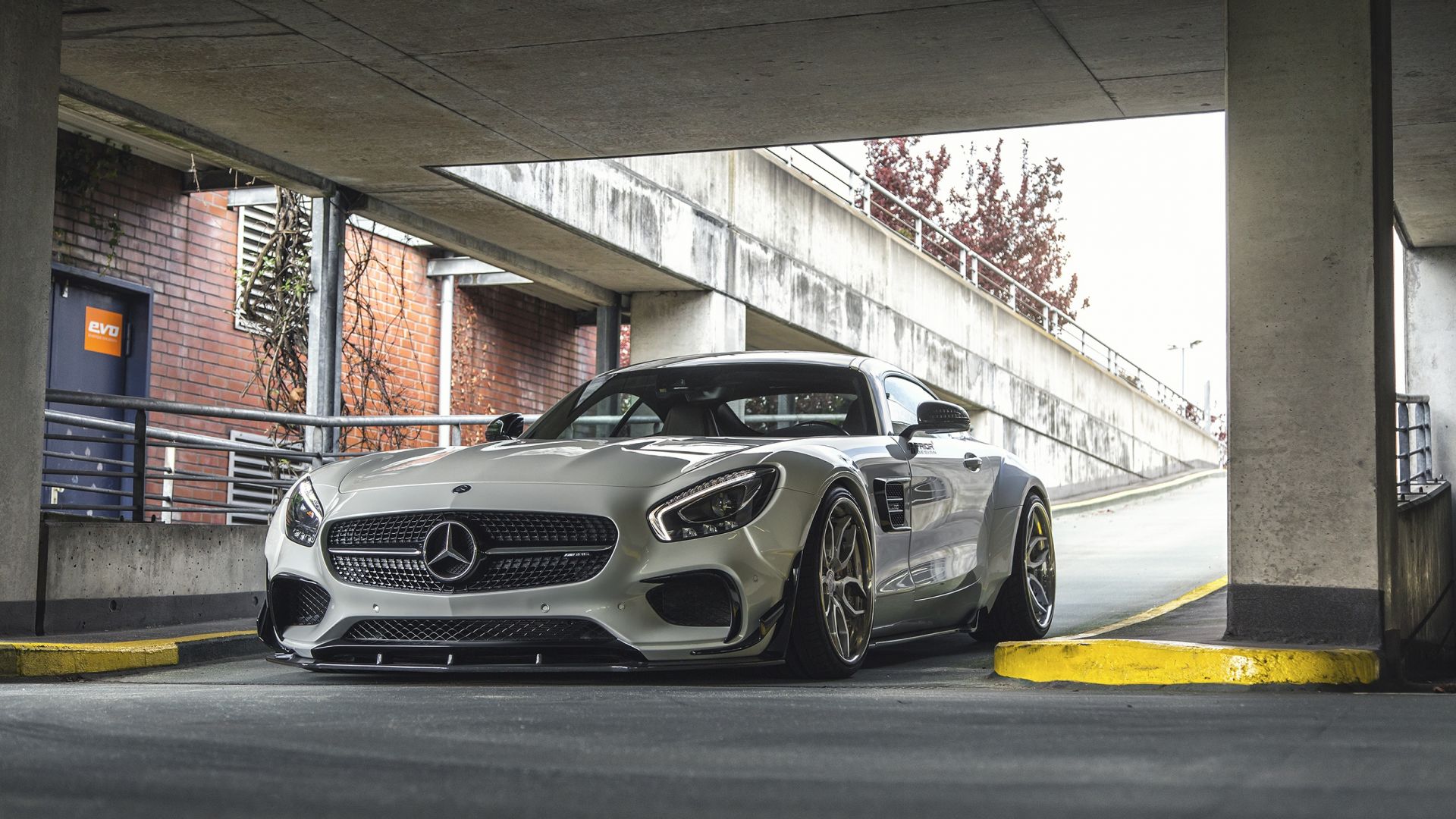 Wallpaper Sports car, Mercedes-AMG GT, sliver car, basement