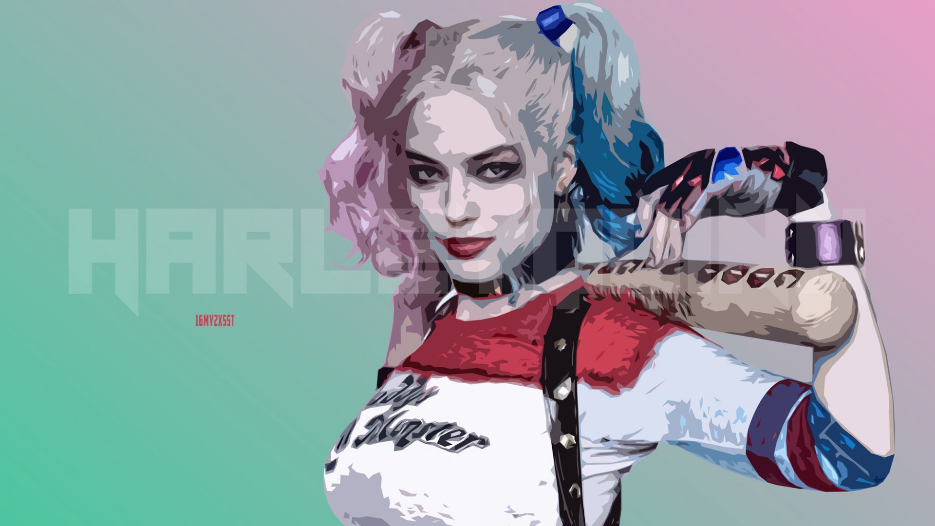 Wallpaper Harley Quinn, Margot Robbie, art