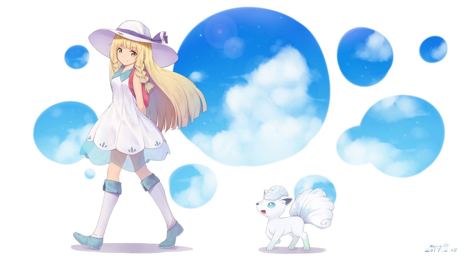 Wallpaper Pokémon sun and moon, anime, anime girl