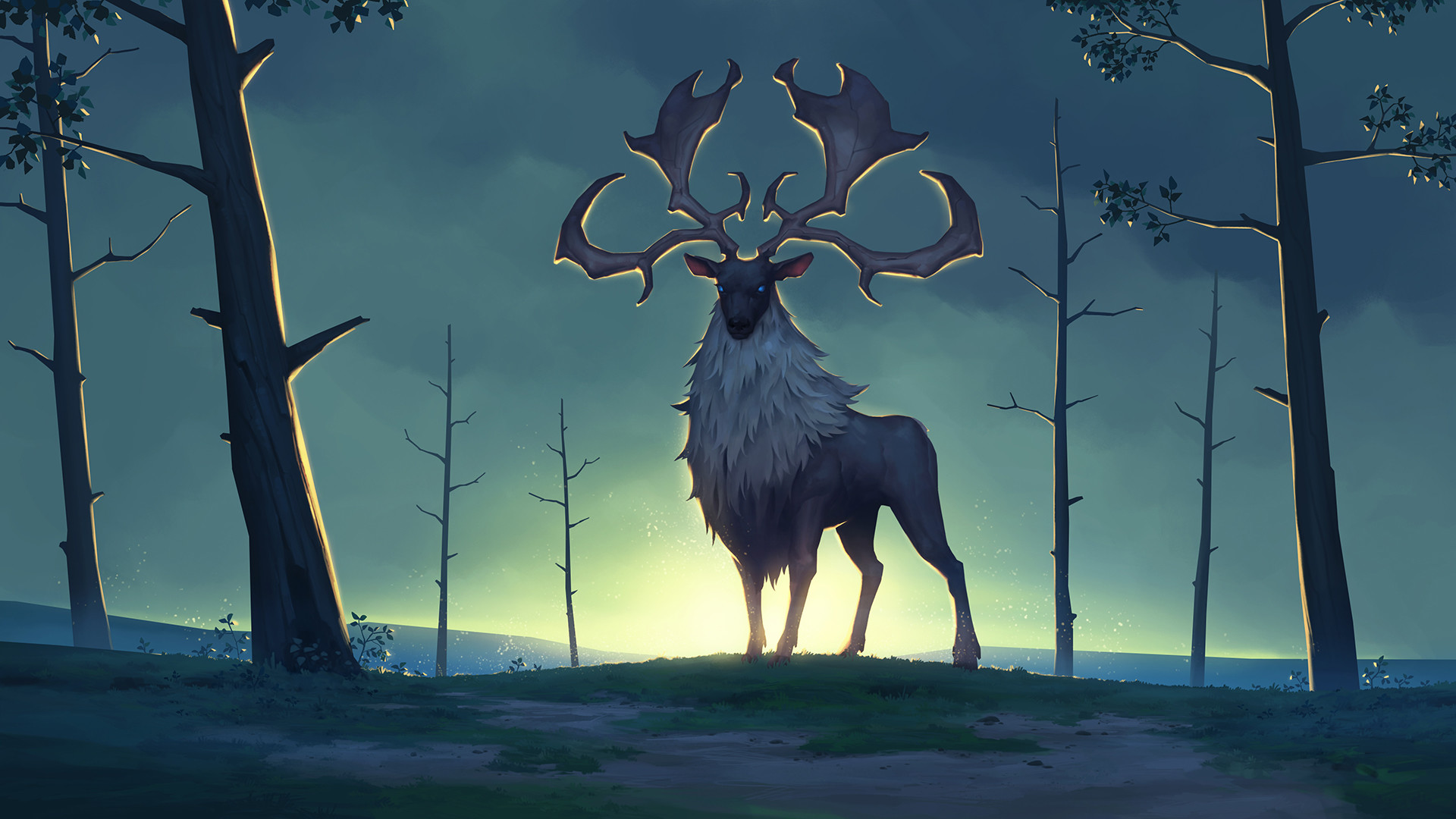 Wallpaper Reindeer, Deer, Northgard video game