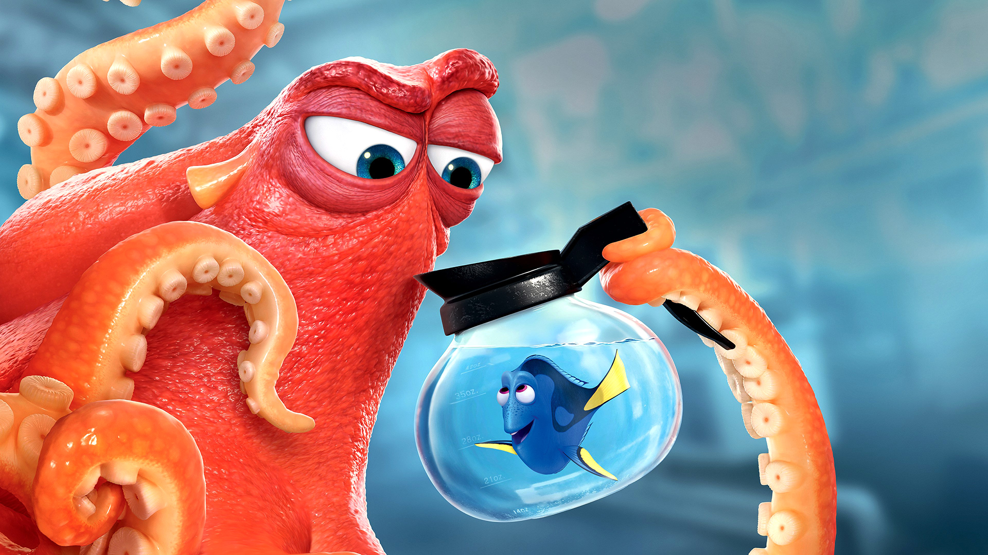 Wallpaper Finding dory animated movie, fish, octopus