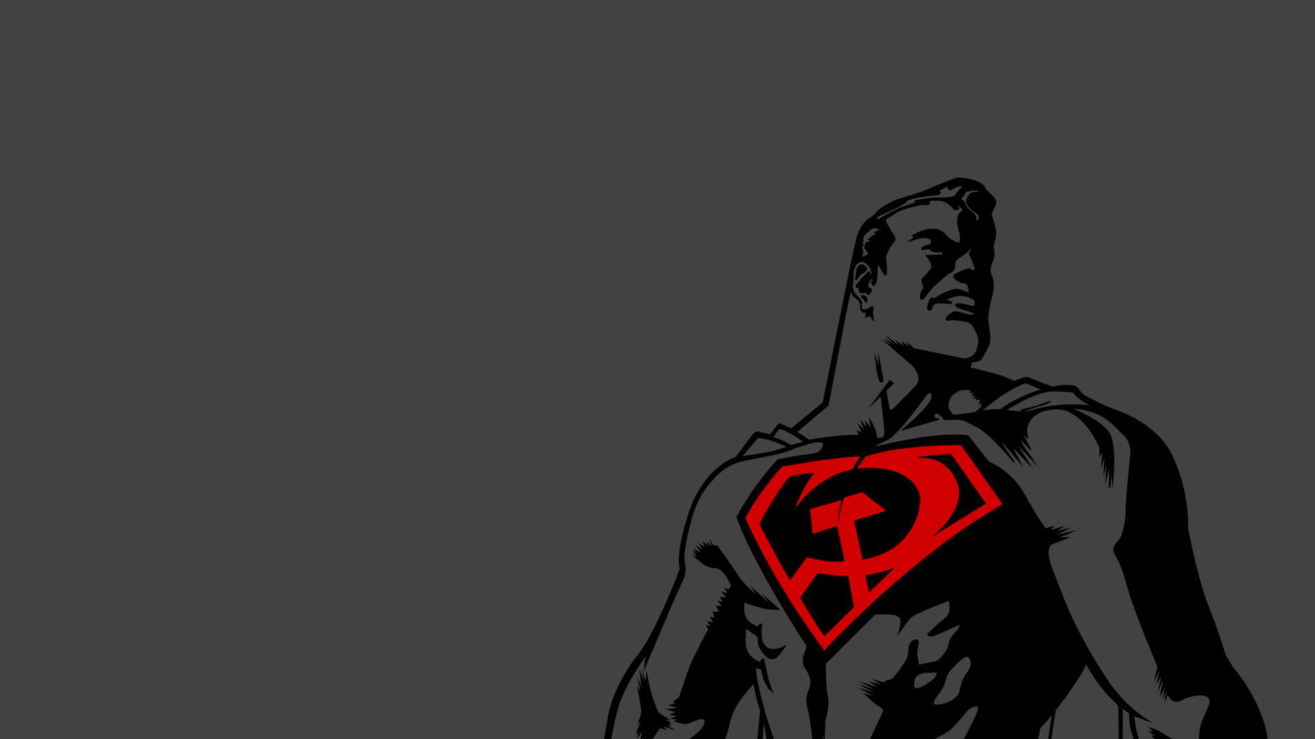 Wallpaper Superman, red, dark, minimal