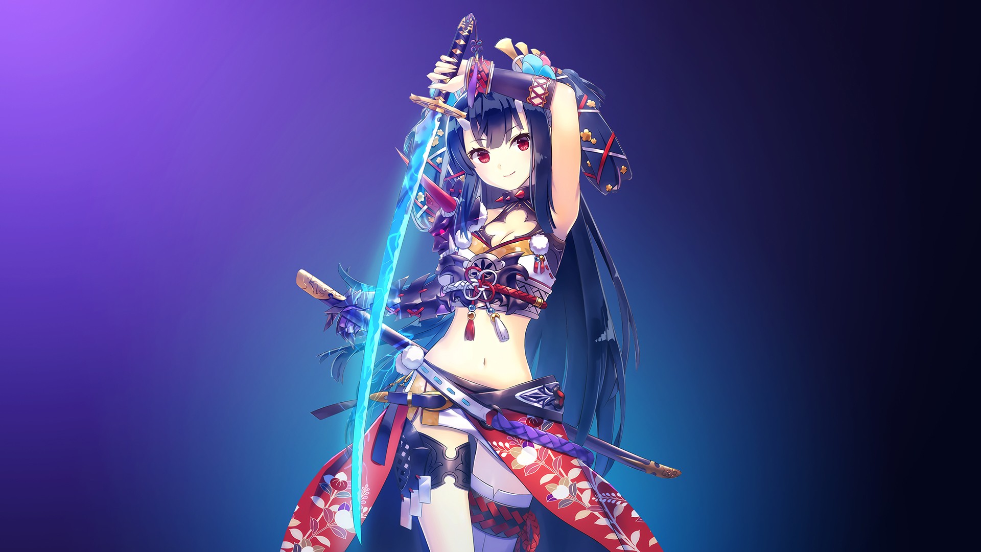 Wallpaper Hot anime girl with sword