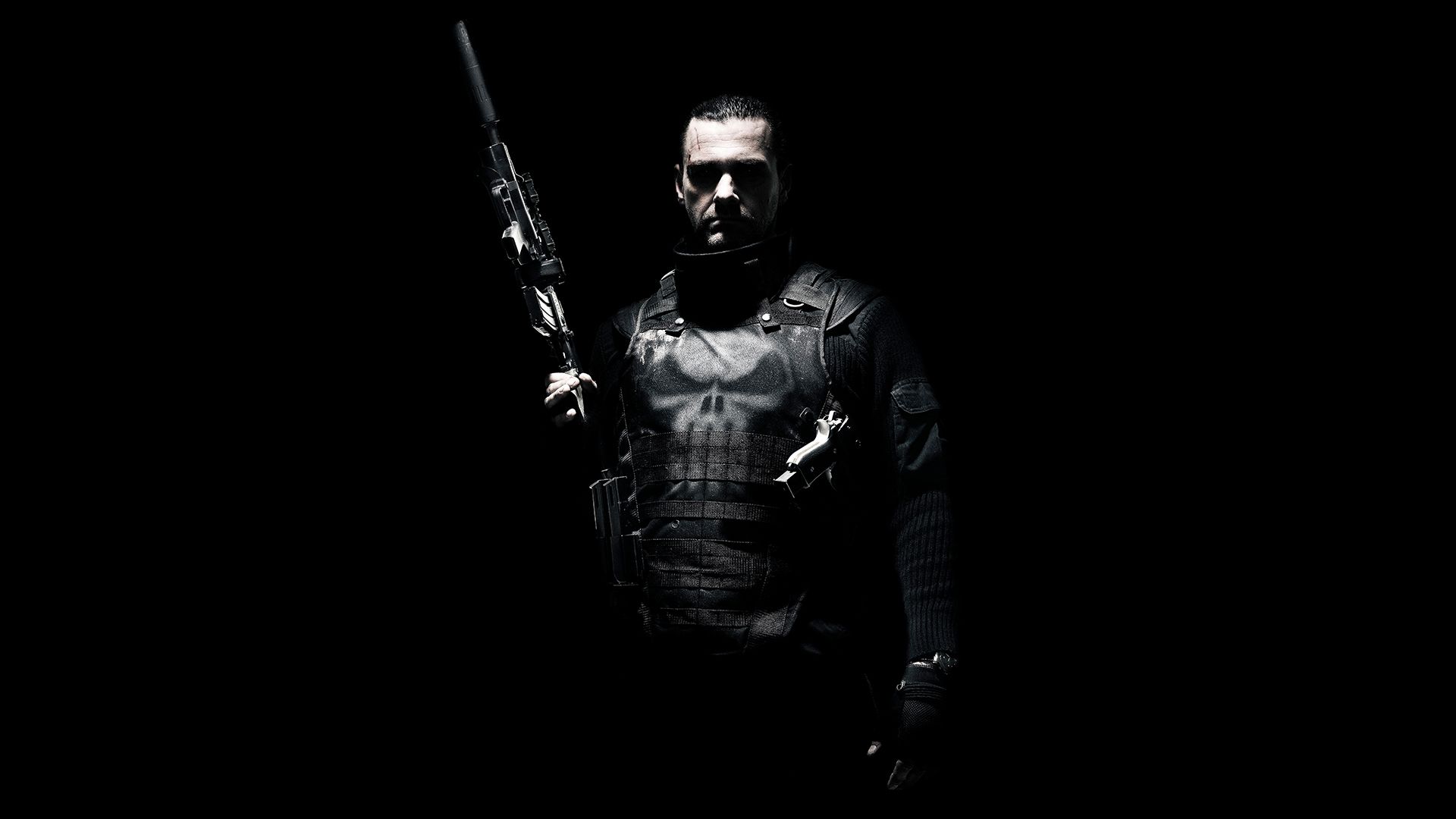 Wallpaper Ray Stevenson in Punisher: War Zone movie, gun, dark