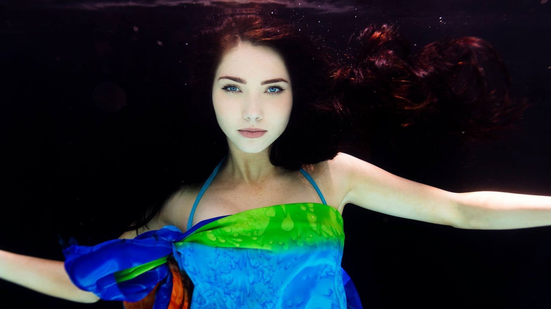 Wallpaper Jessica Green, underwater, celebrity