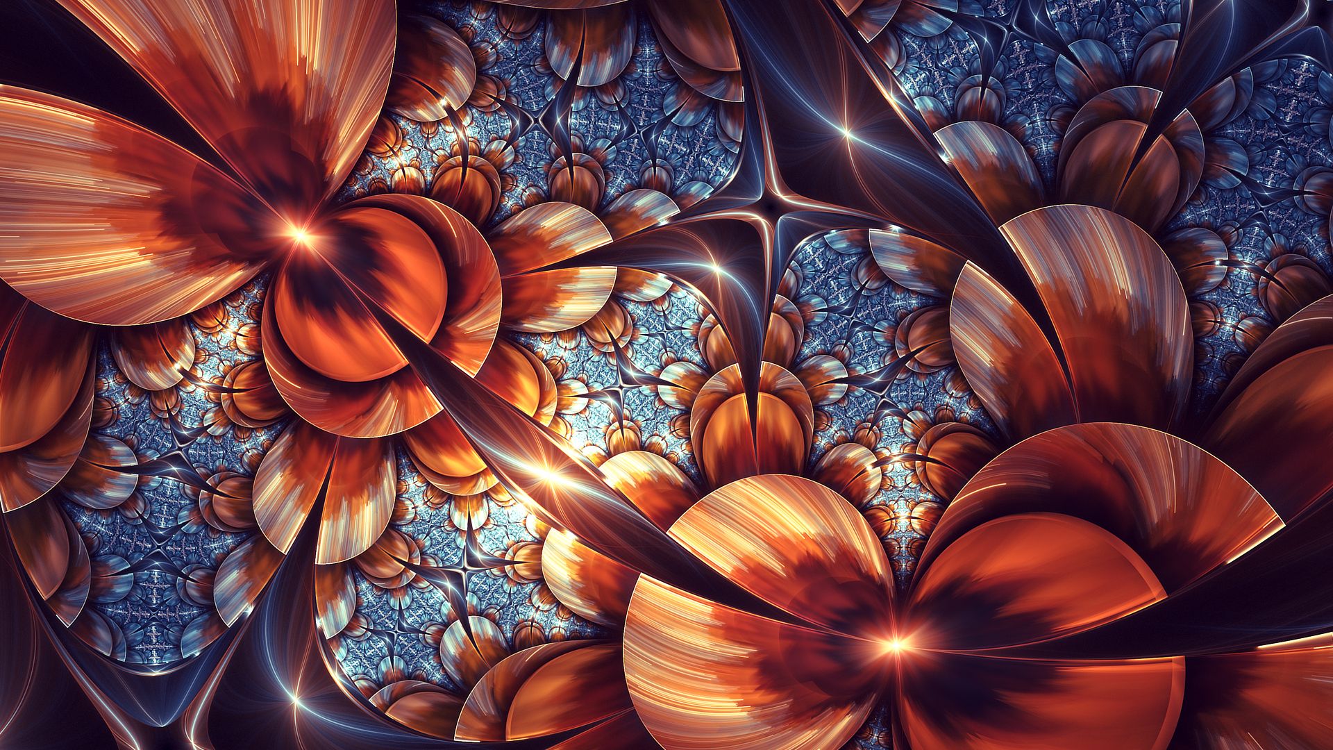 Wallpaper Floral design, fractal artwork