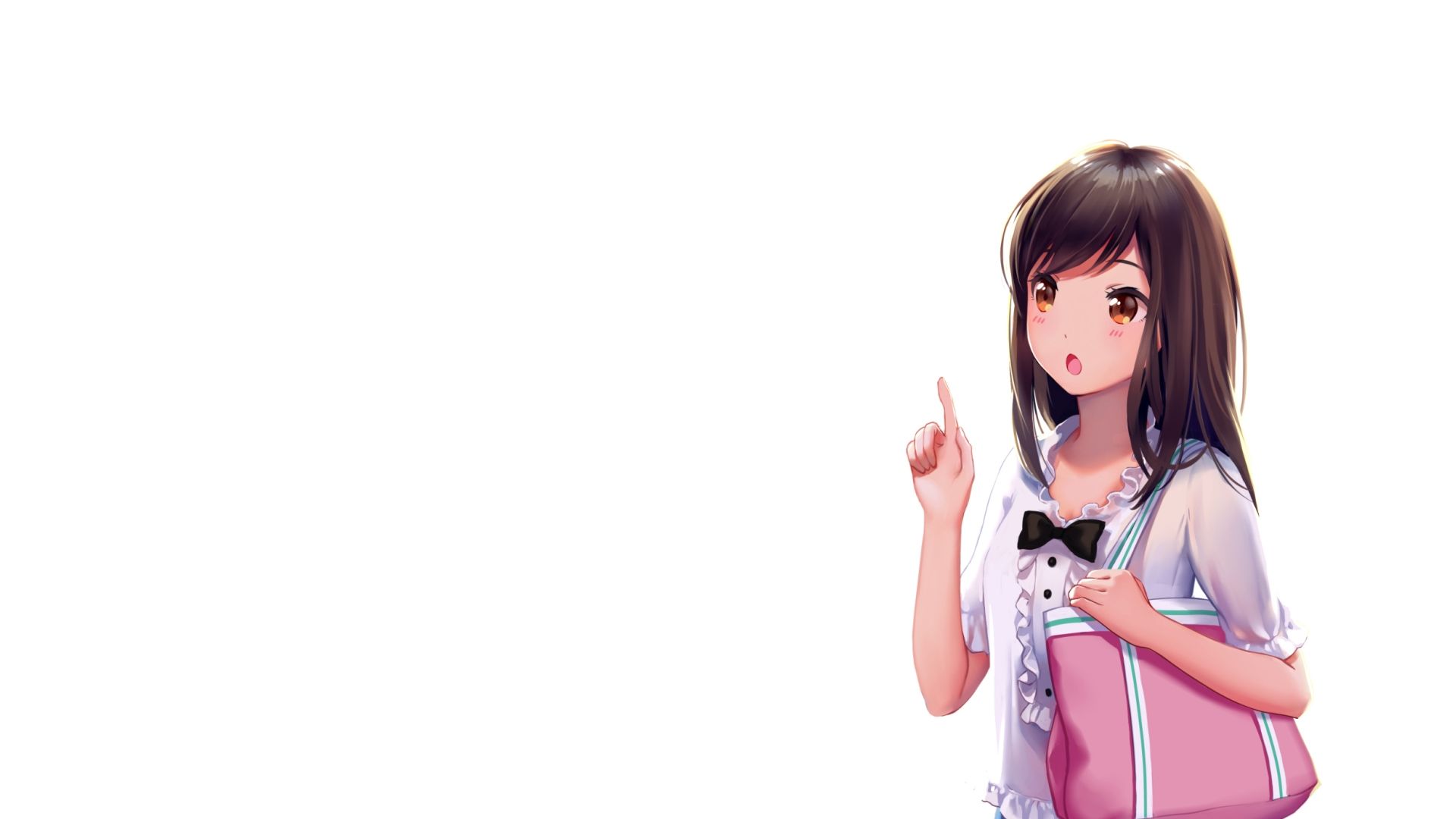 Wallpaper Cute anime girl with pink purse