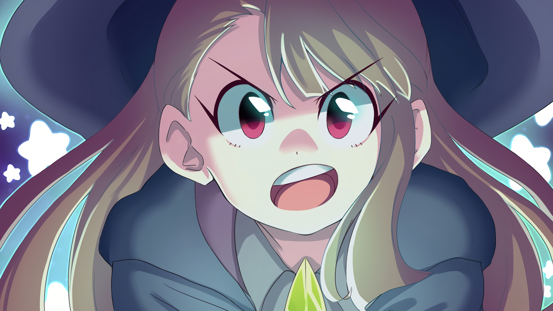 Wallpaper Angry anime girl, atsuko kagari