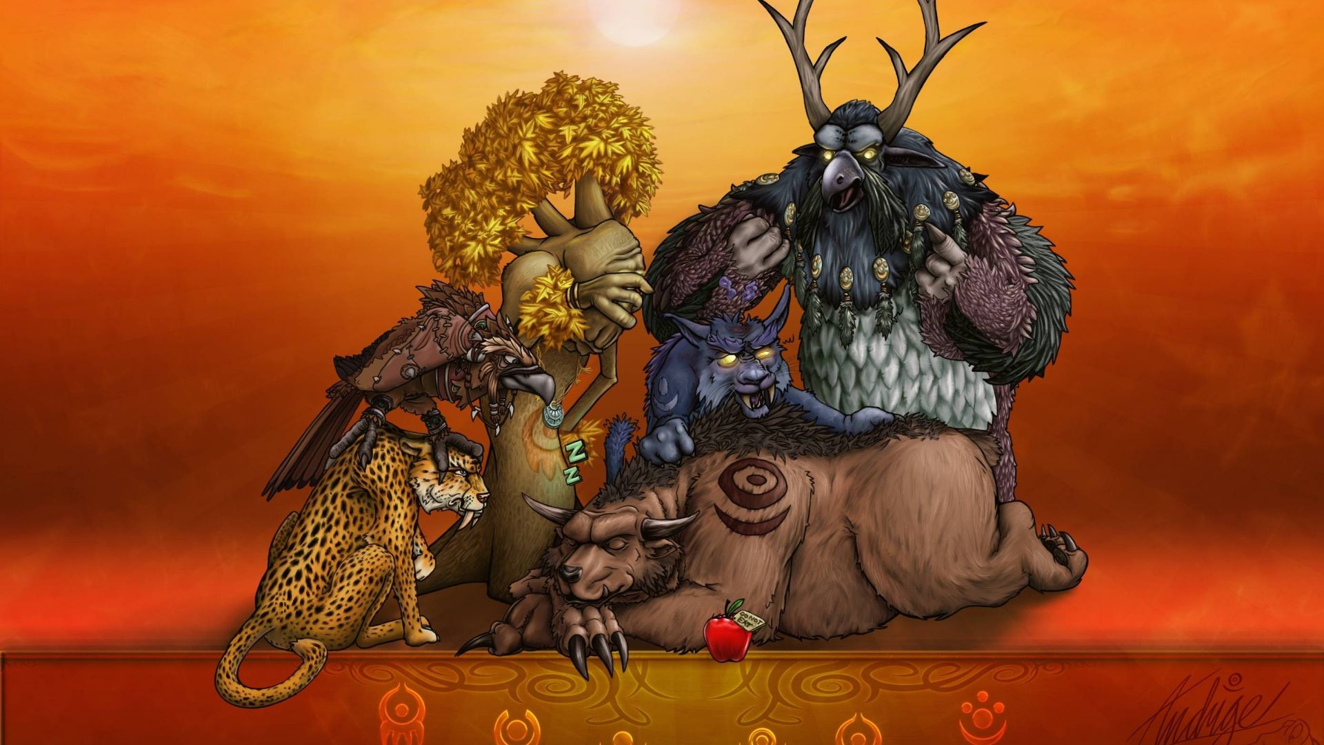 Wallpaper World of warcraft online game, animals