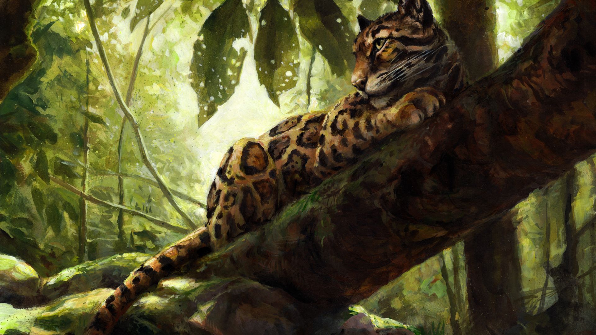Wallpaper Leopard, predator, animal, art