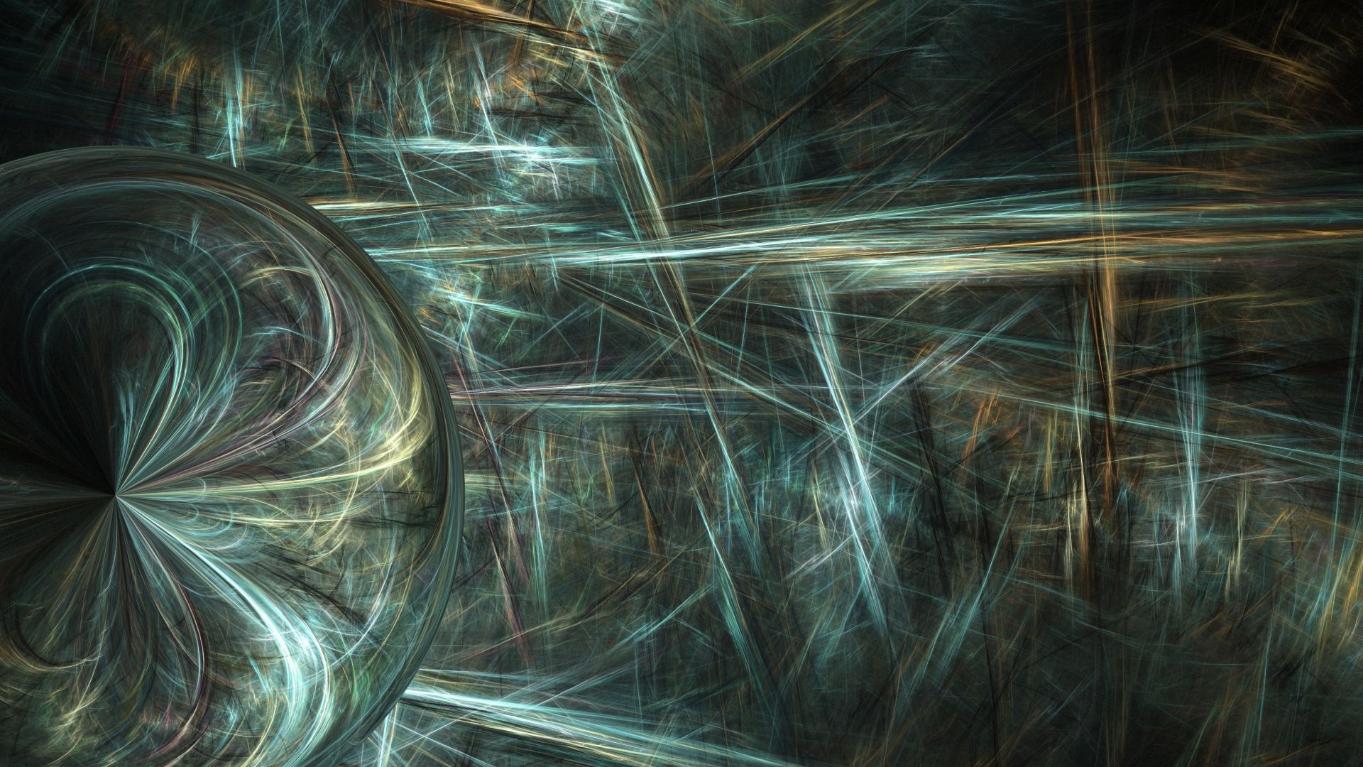 Wallpaper Digital art, fractal, glowing lines