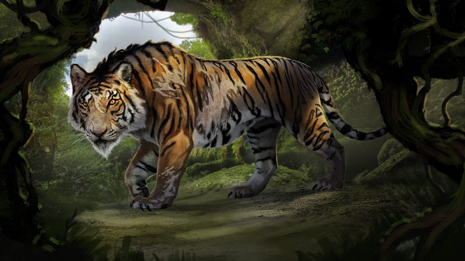 Wallpaper Shere Khan, Tiger, The Jungle Book, 2016 movie, art