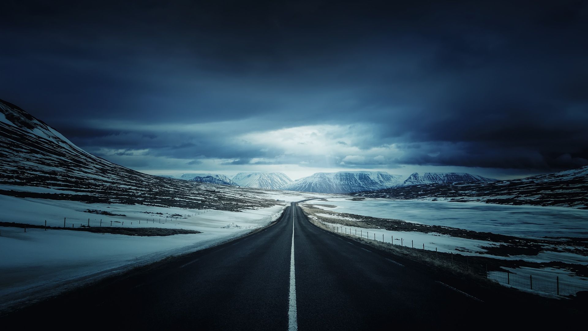 Wallpaper Iceland roads, highway