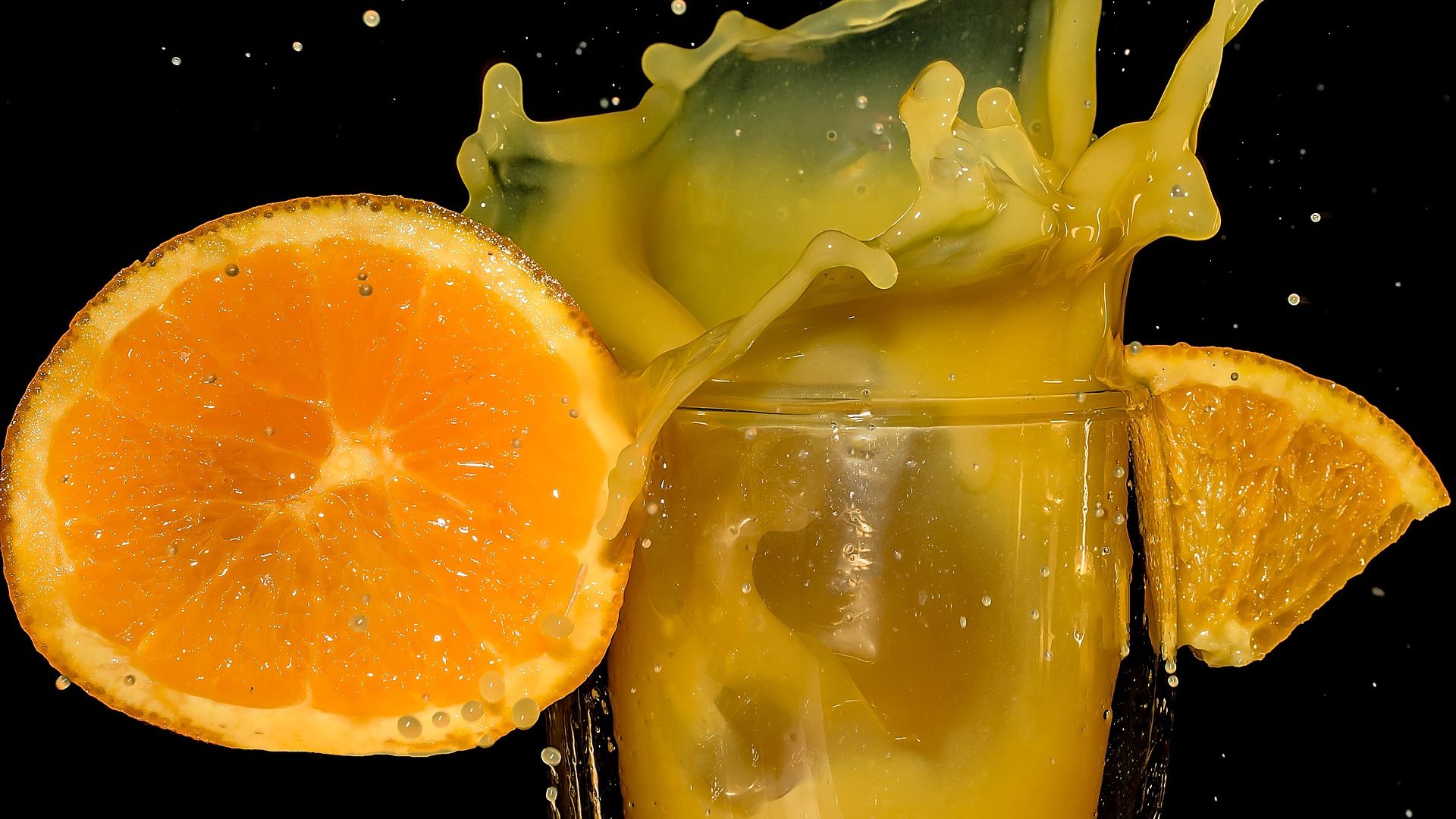 Desktop Wallpaper Orange Juice, Slices, Splashes, Hd Image, Picture,  Background, Lhyezm