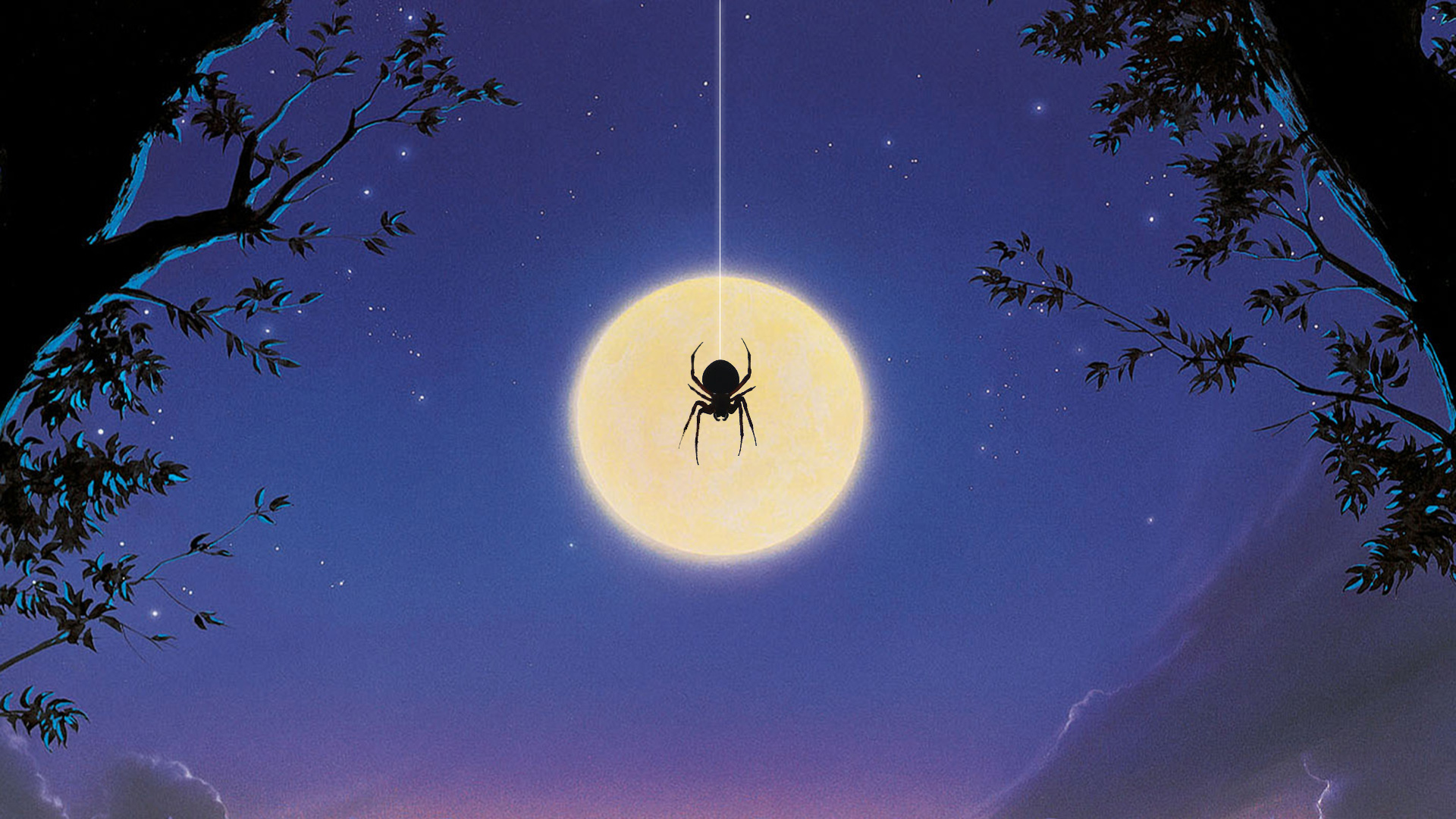 Wallpaper Spider, night, moon, Arachnophobia, 1990 movie