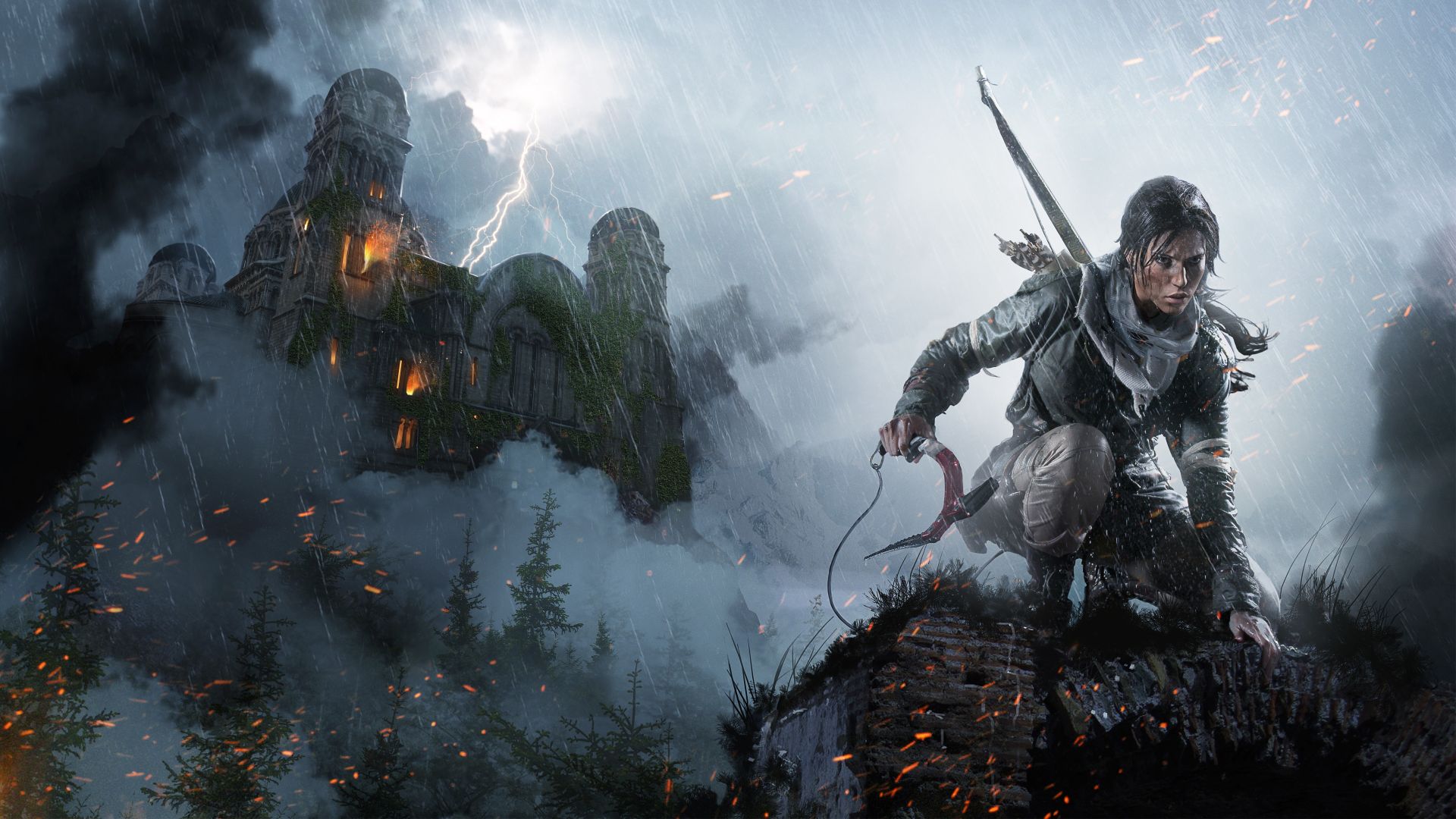 Wallpaper Rise of the Tomb Raider, 2015 game, Lara Croft, castle