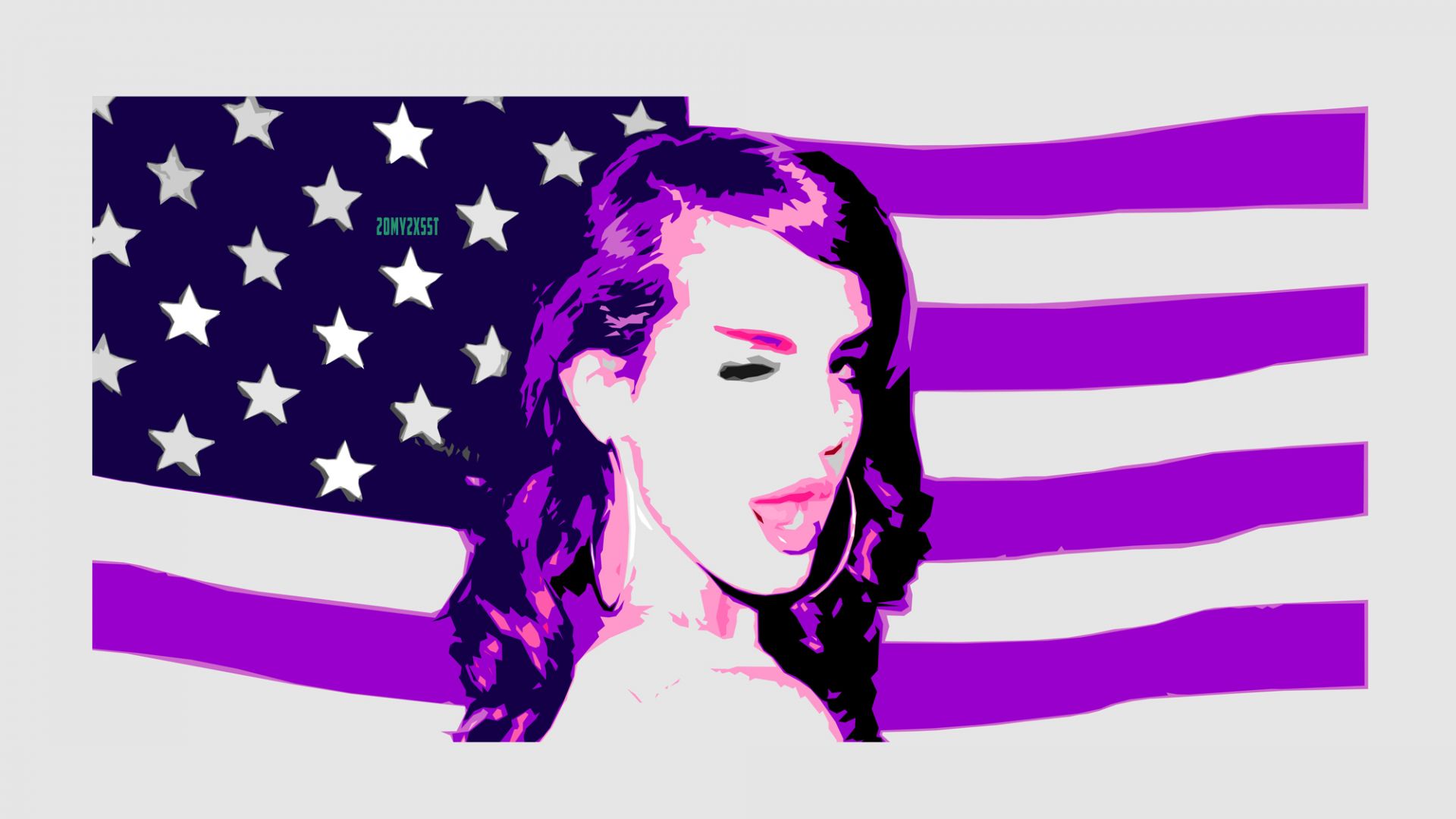 Wallpaper Lana Del Ray, art, american flag