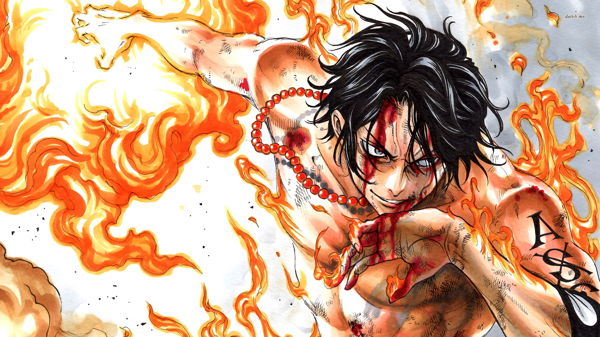 Wallpaper Portgas D. Ace, One Piece, anime boy