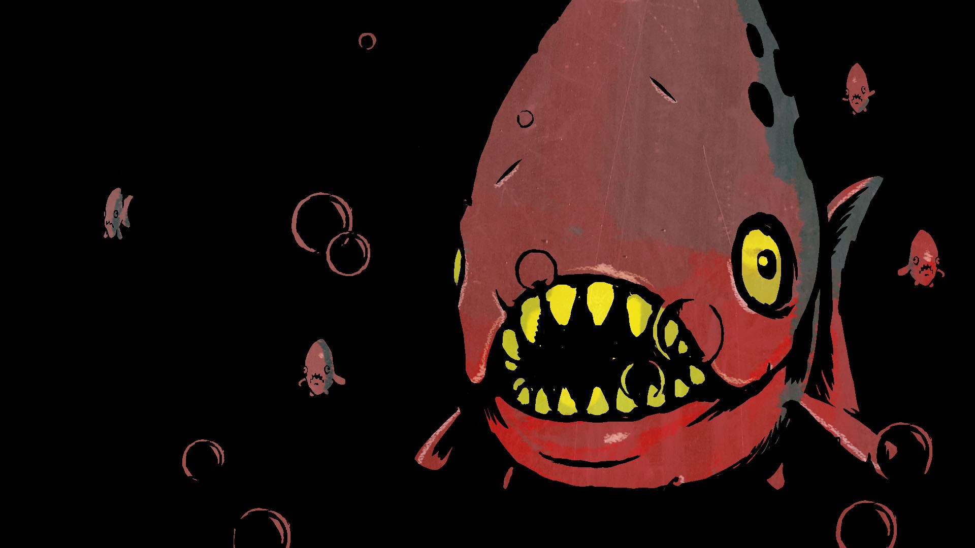 Wallpaper Fish piranhas horror 