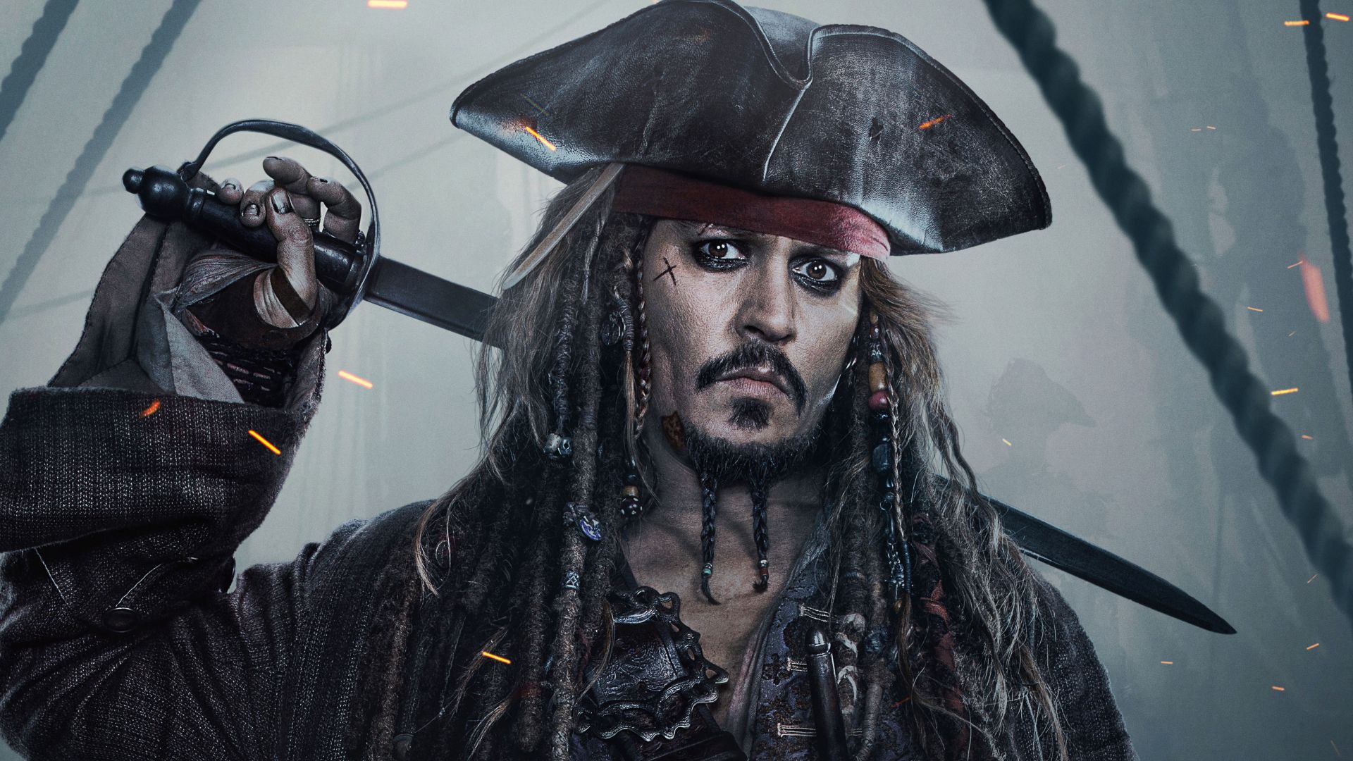 Wallpaper Jack Sparrow in Pirates of the Caribbean: Dead Men Tell No Tales, movie, 4k