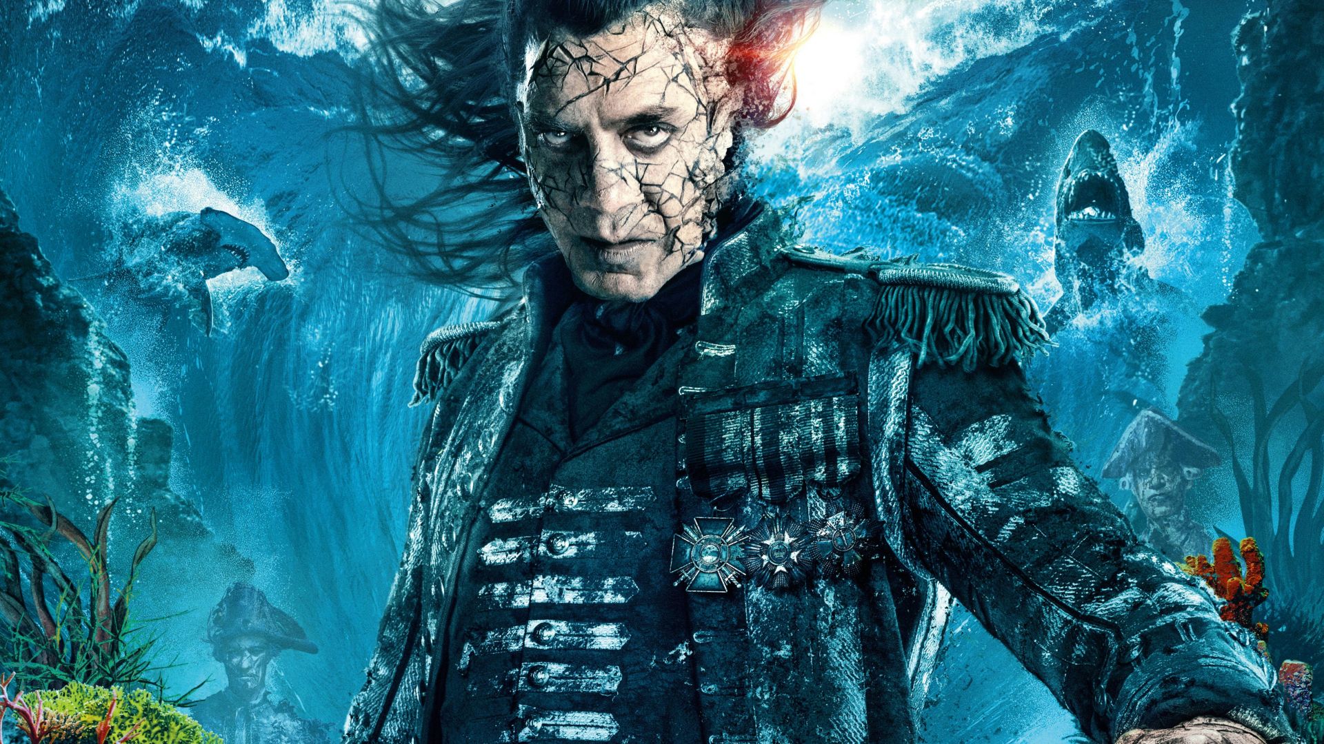 Wallpaper Javier Bardem as Captain Salaza in Pirates of the Caribbean: Dead Men Tell No Tales, movie, 2017 movie, ghost