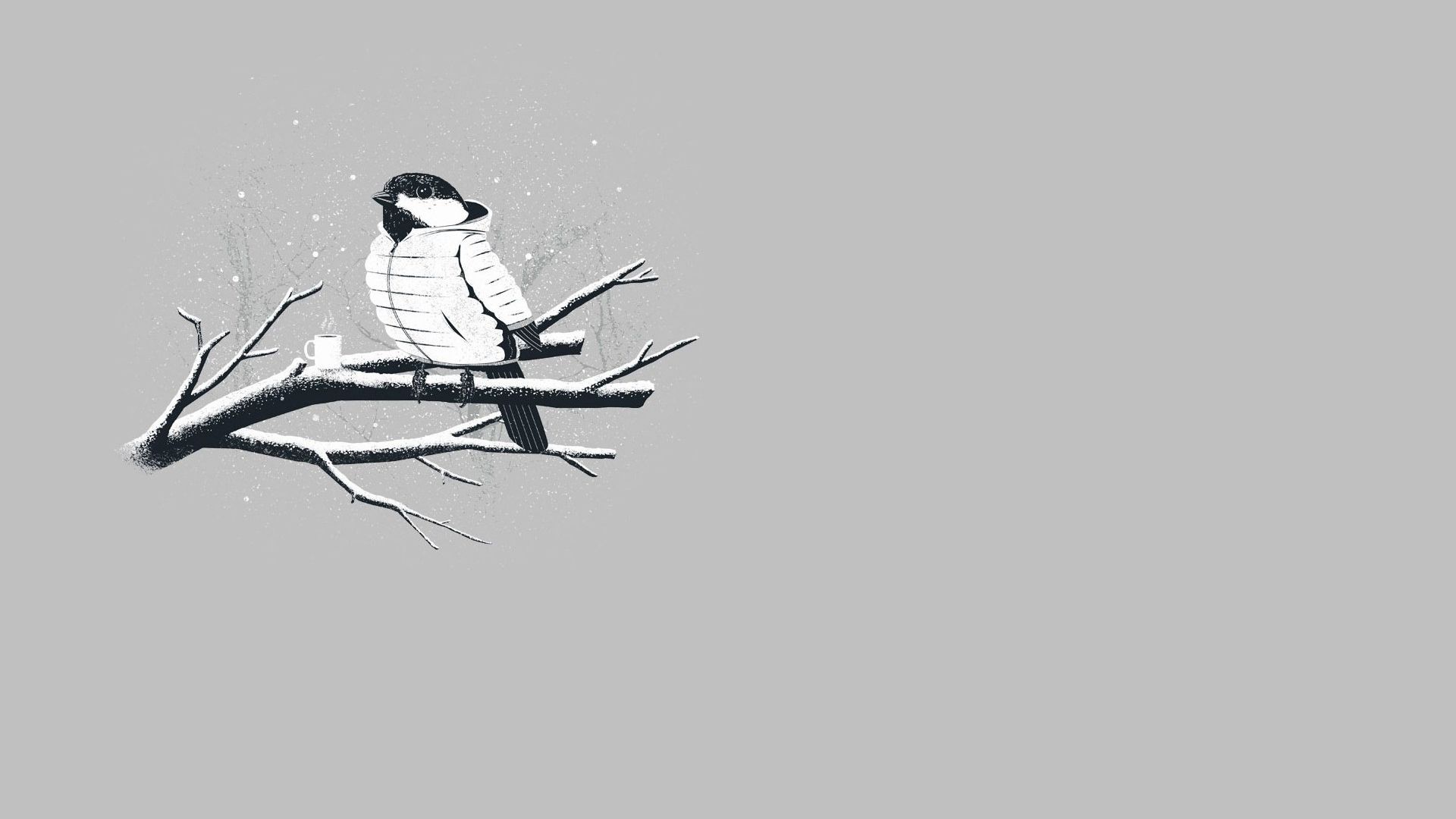 Wallpaper Bird, sitting, minimal