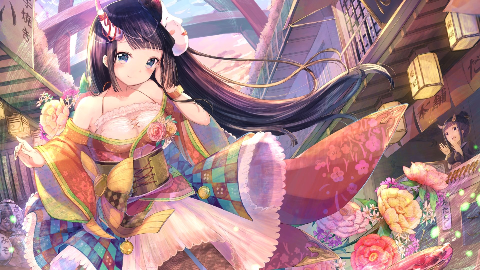 Wallpaper Cute, colorful, anime girl