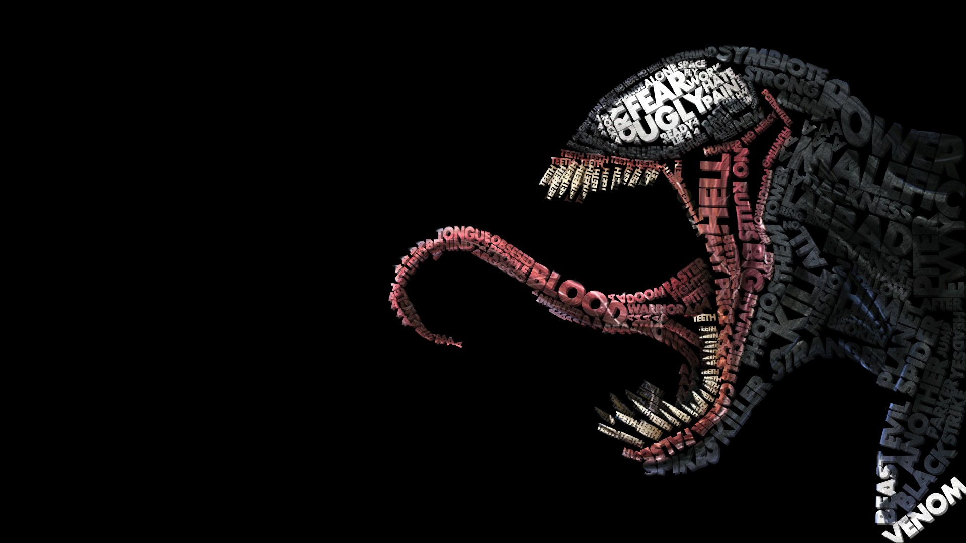 Wallpaper Venom, marvel comics typography artwork