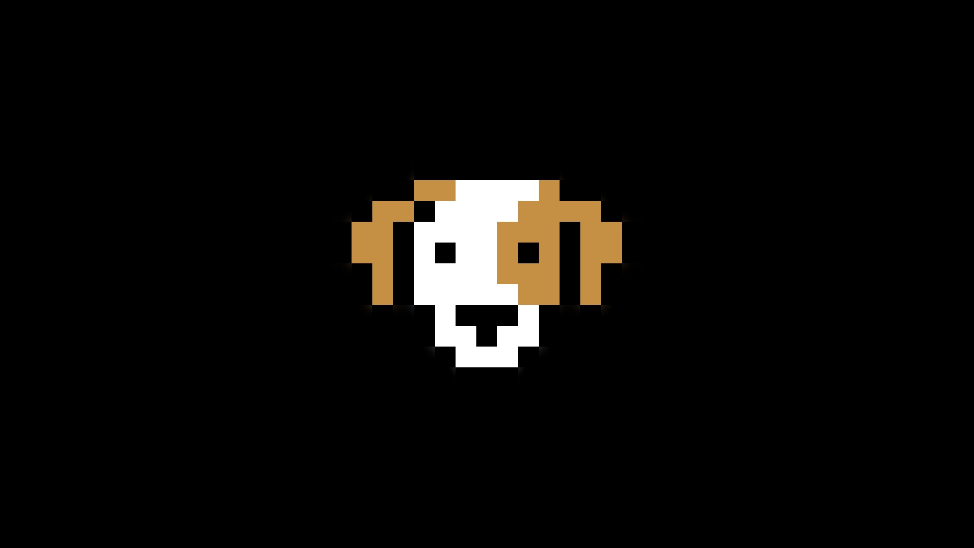 Wallpaper Dog muzzle, pixel art 