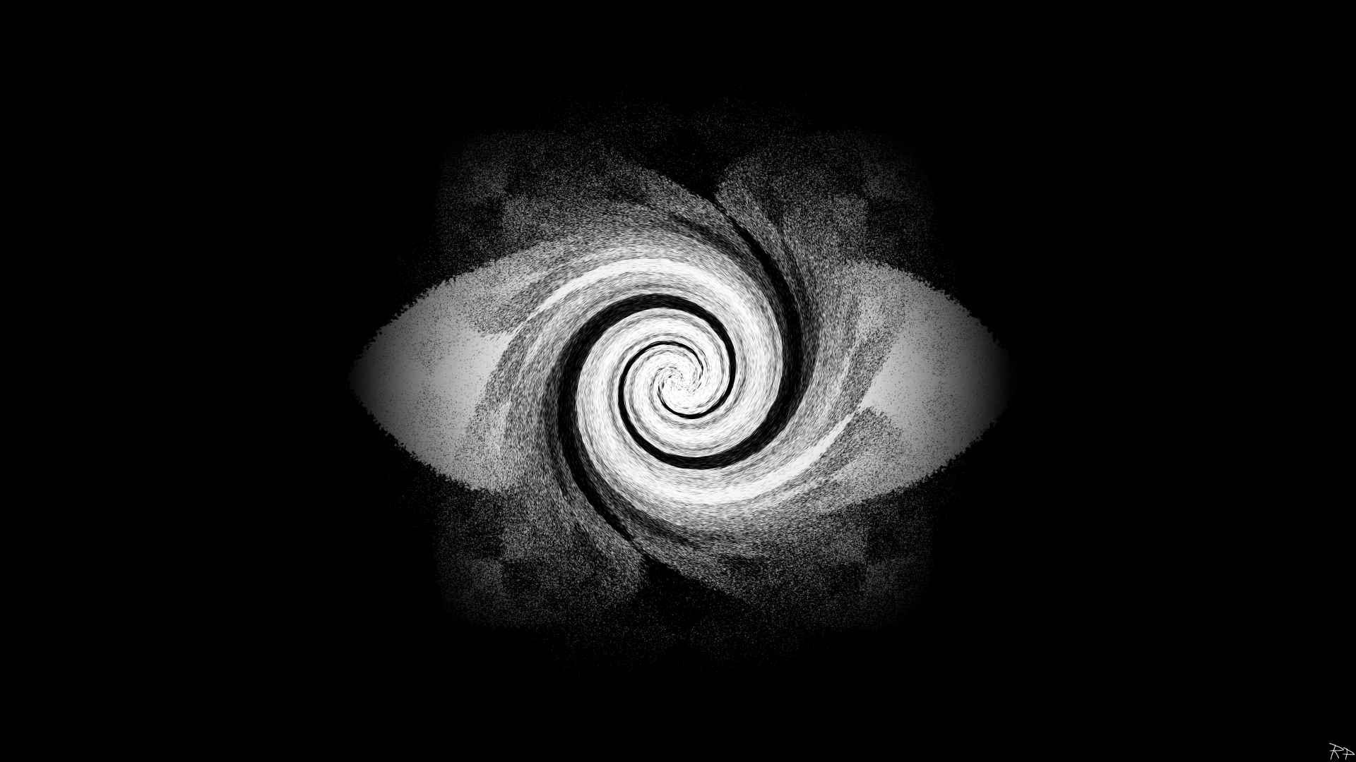 Wallpaper Monochrome spiral artwork