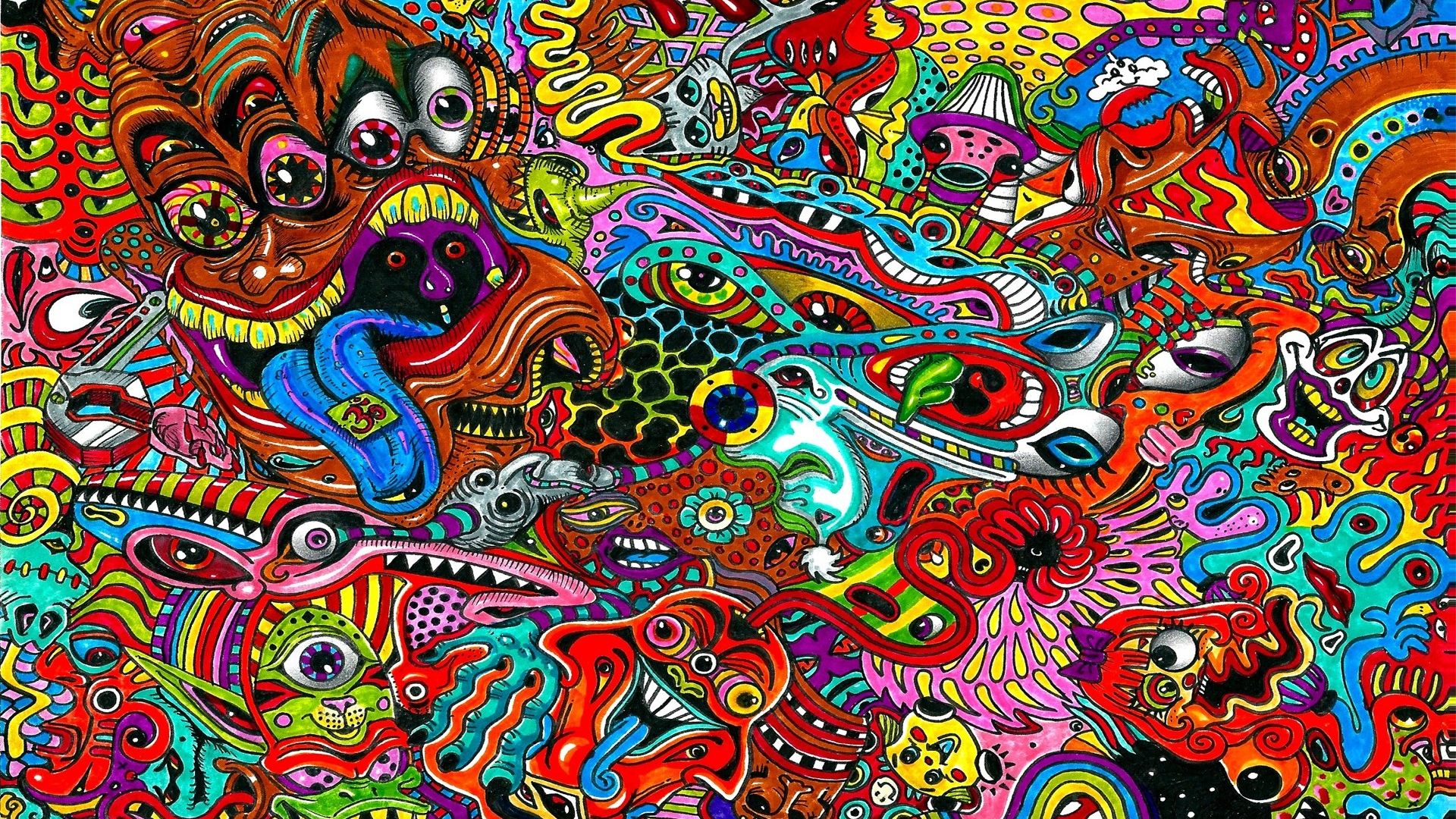 Wallpaper Drawing surreal colorful psychedelic