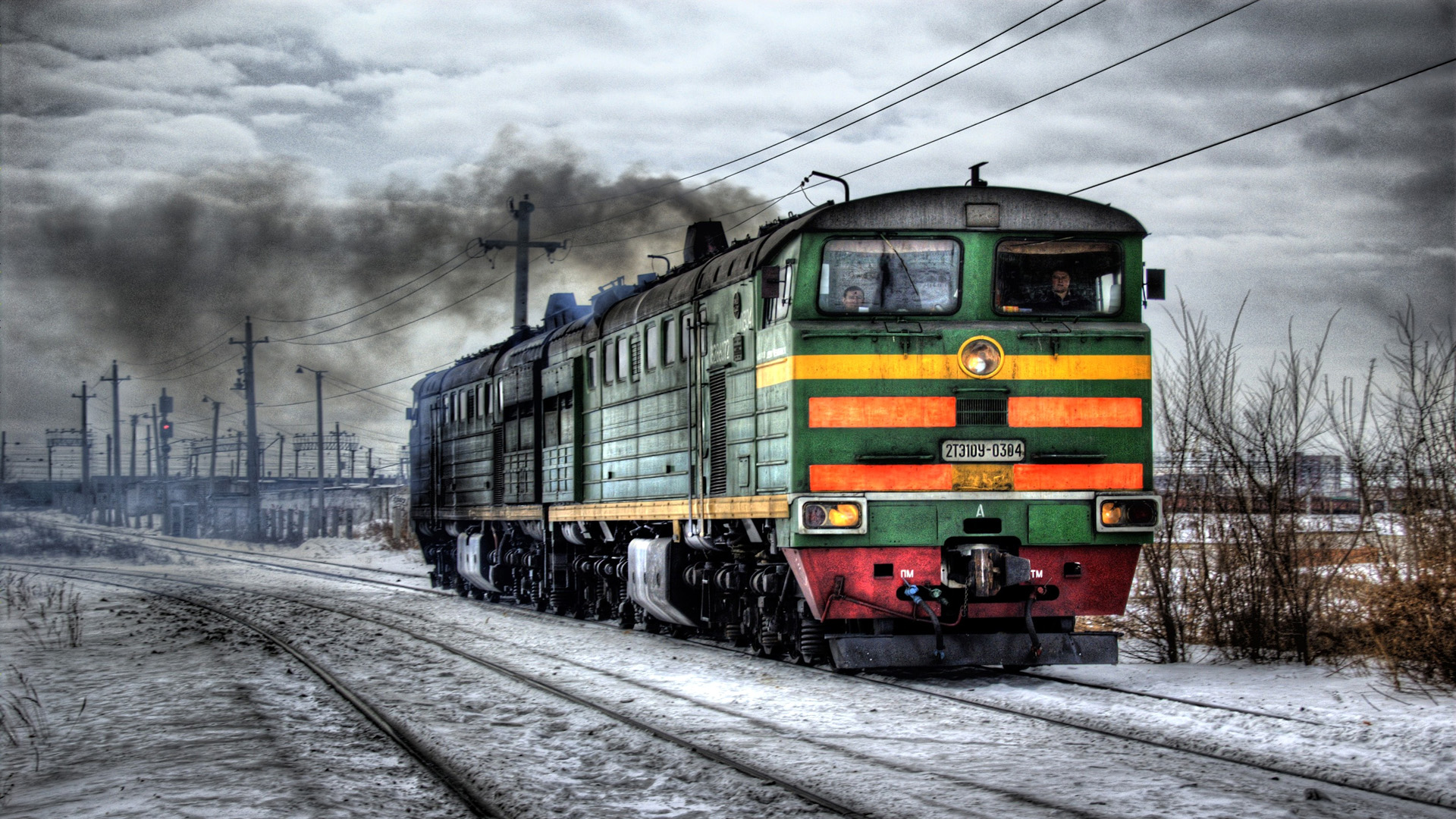 Wallpaper Railroad, train, rail, snow, winter