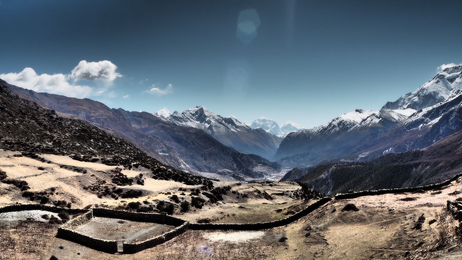 Wallpaper Annapurna circuit, mountains, horizon