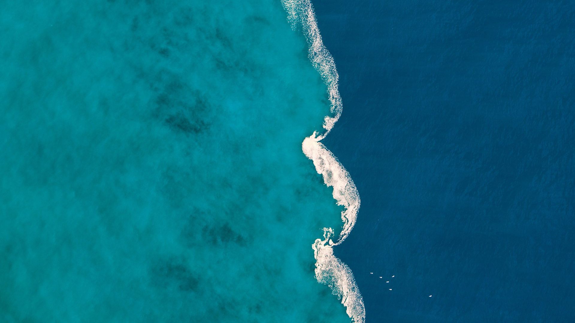 Wallpaper Sea, aerial view, sea waves