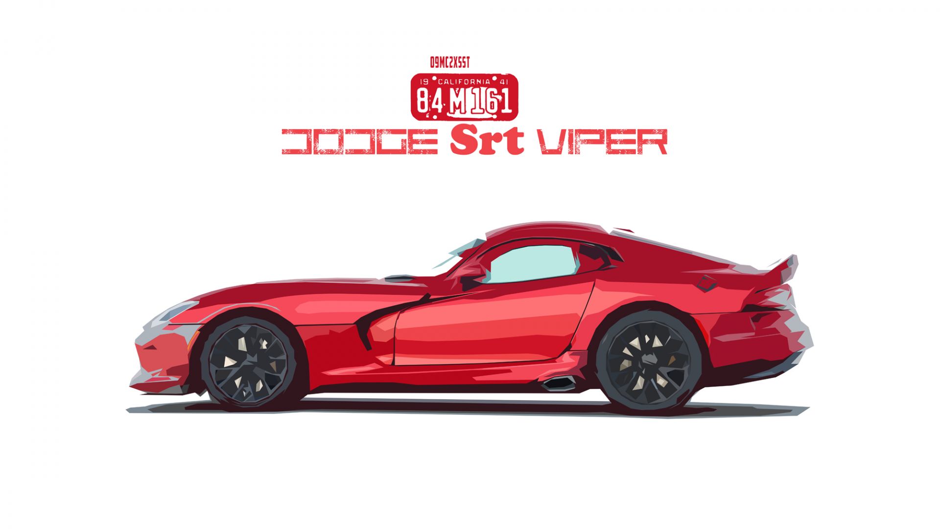 Wallpaper 2017 Dodge Viper SRT, red sports car, art