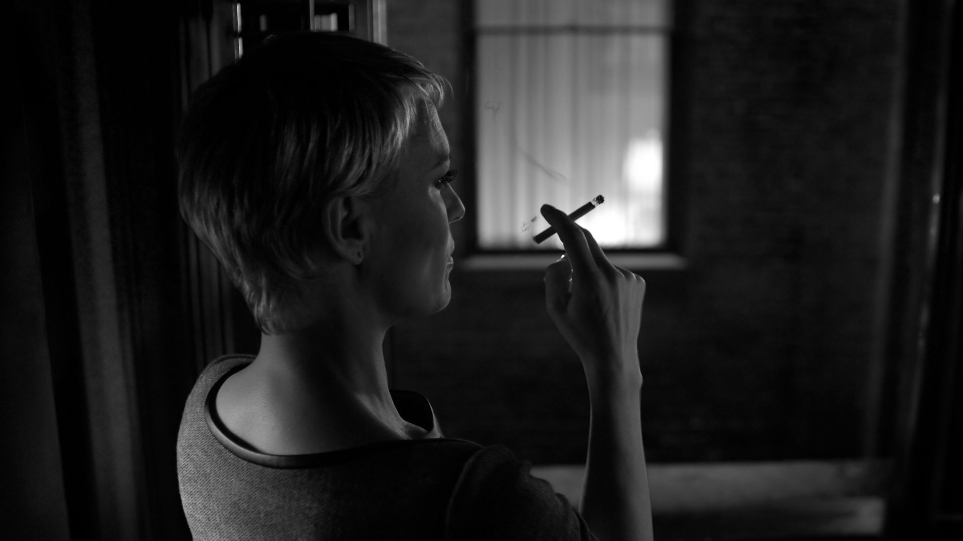 Wallpaper House of Cards, Robin Wright, actress, monochrome