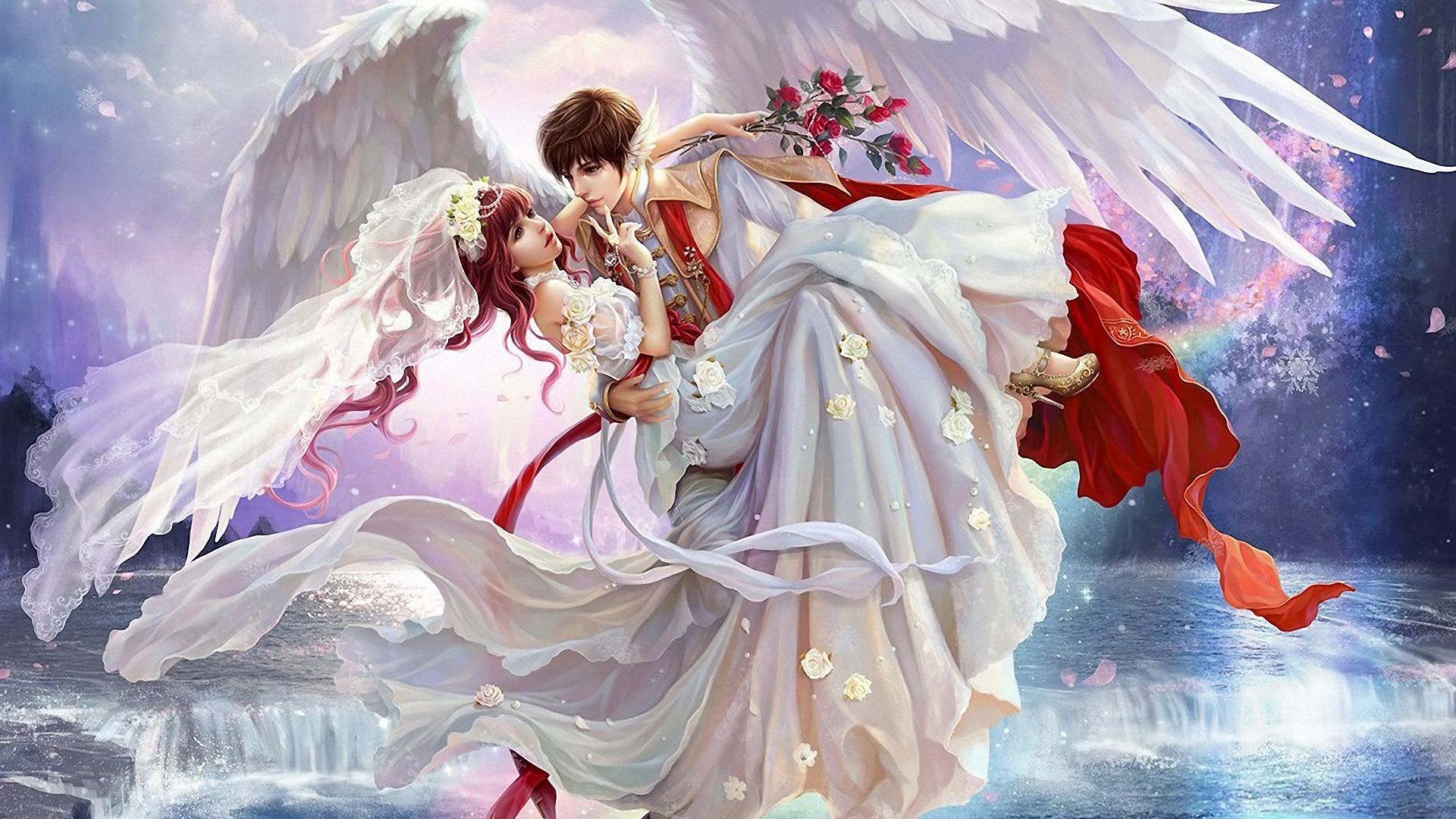 Wallpaper Perfect world video game, couple, angle