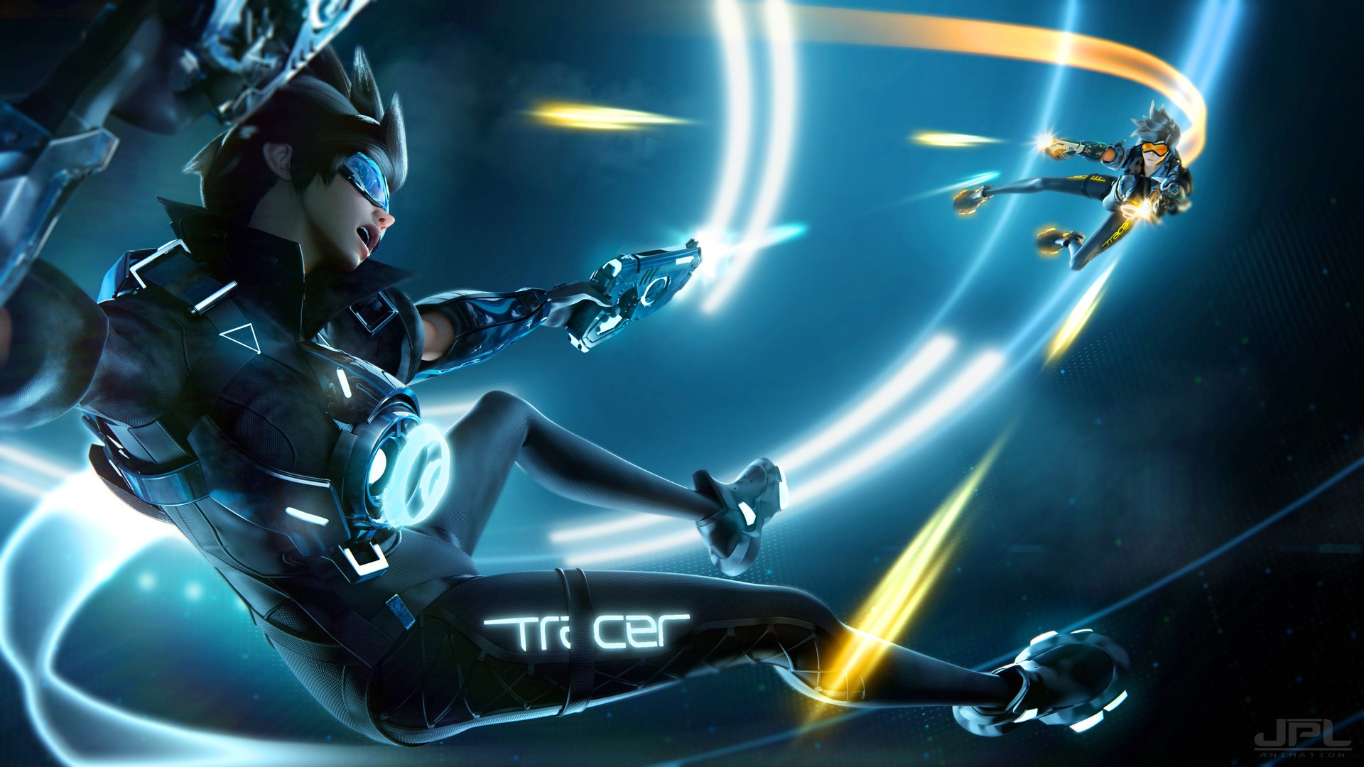Wallpaper Tracer of overwatch game