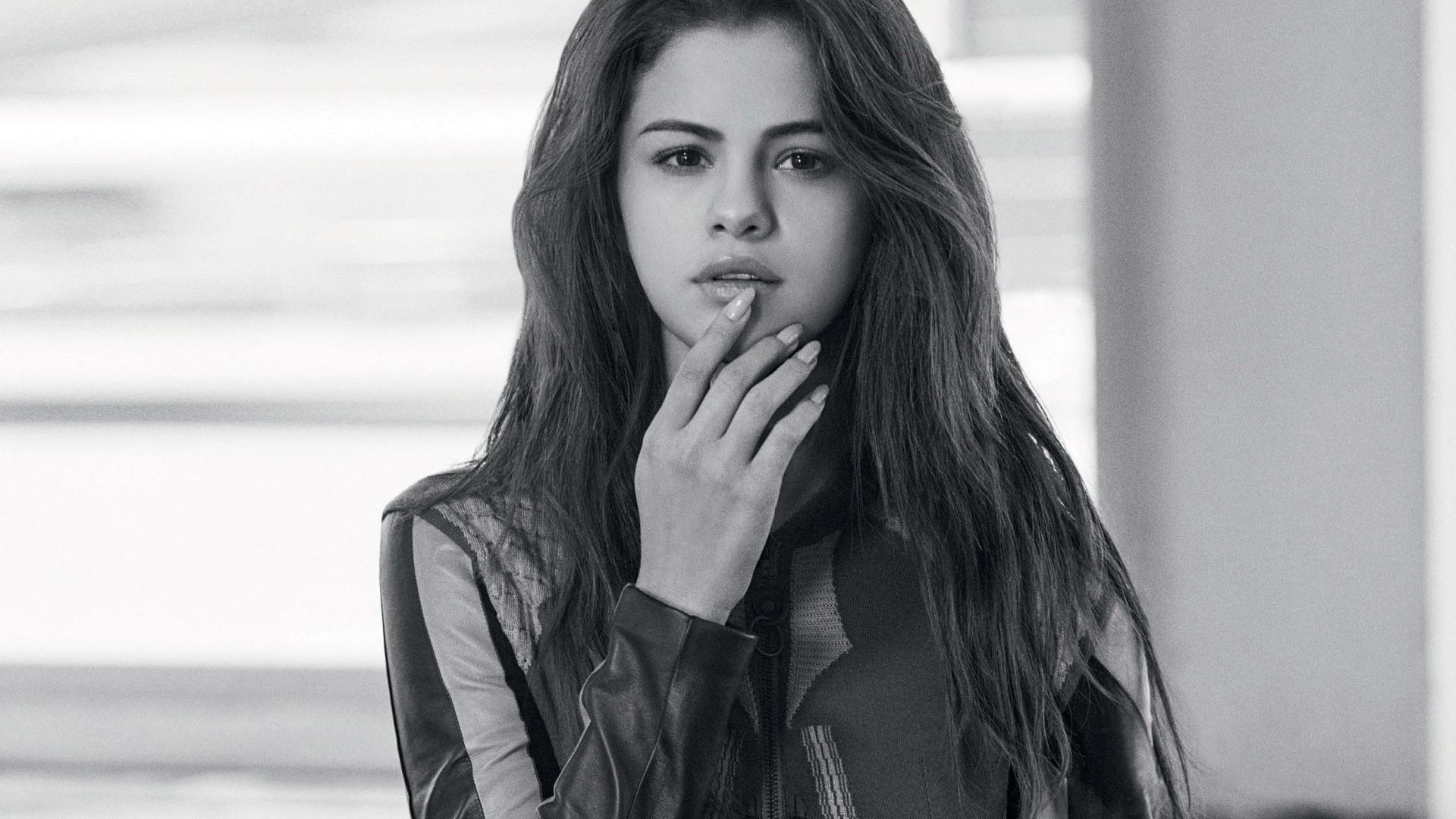 Wallpaper Selena Gomez, monochrome, singer