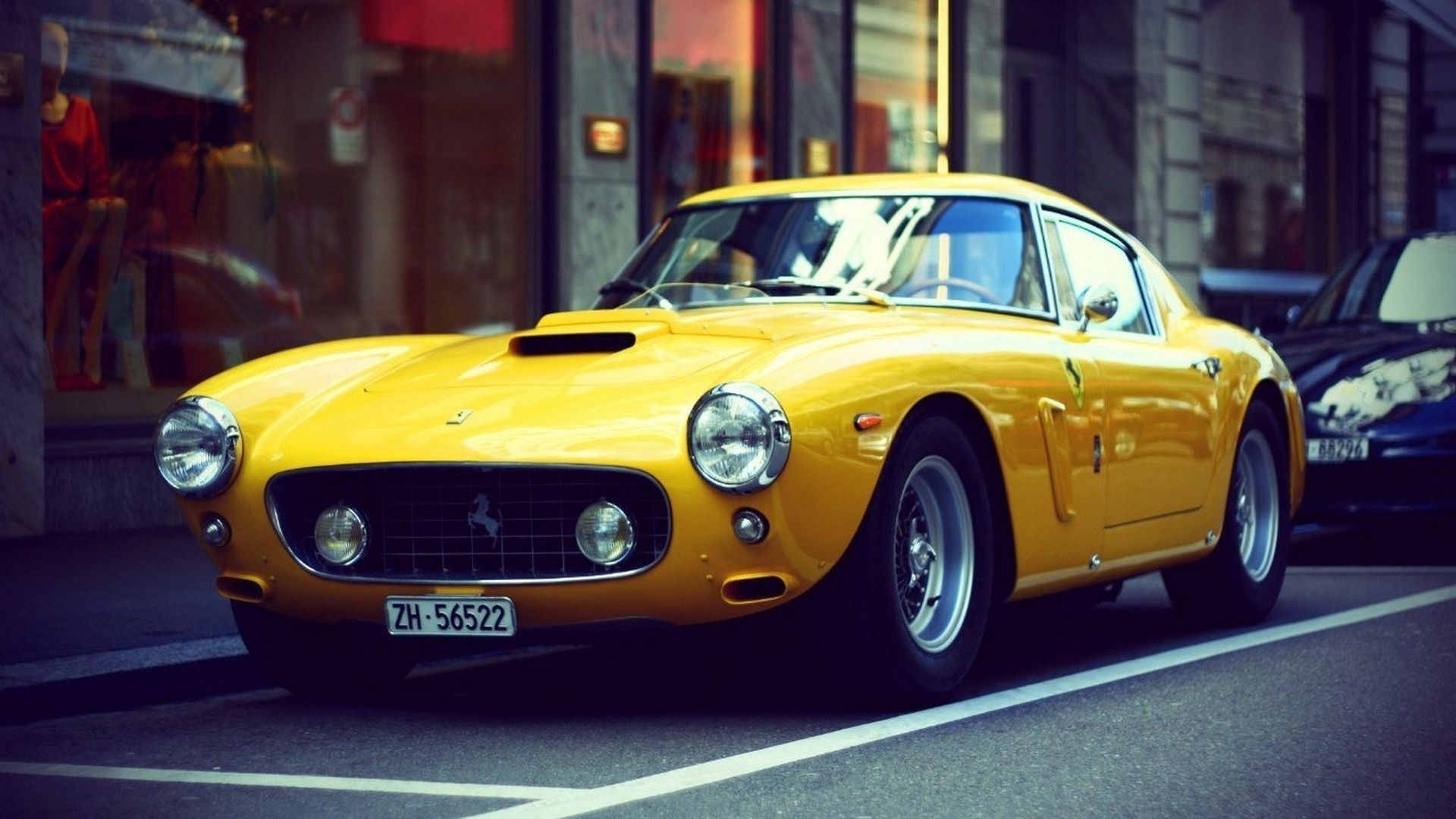 Wallpaper Yellow For classic sports car