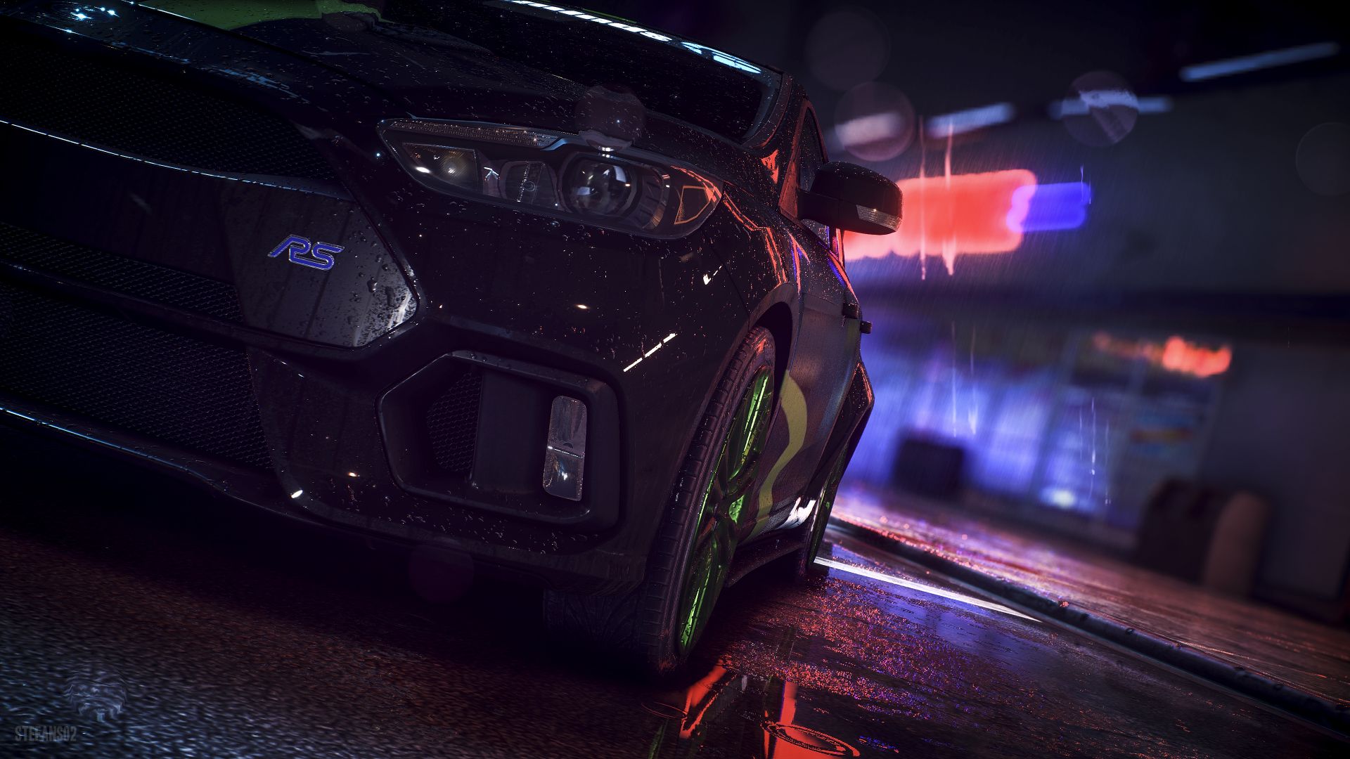 Wallpaper Headlight, Ford Focus RS, Need For Speed, video game
