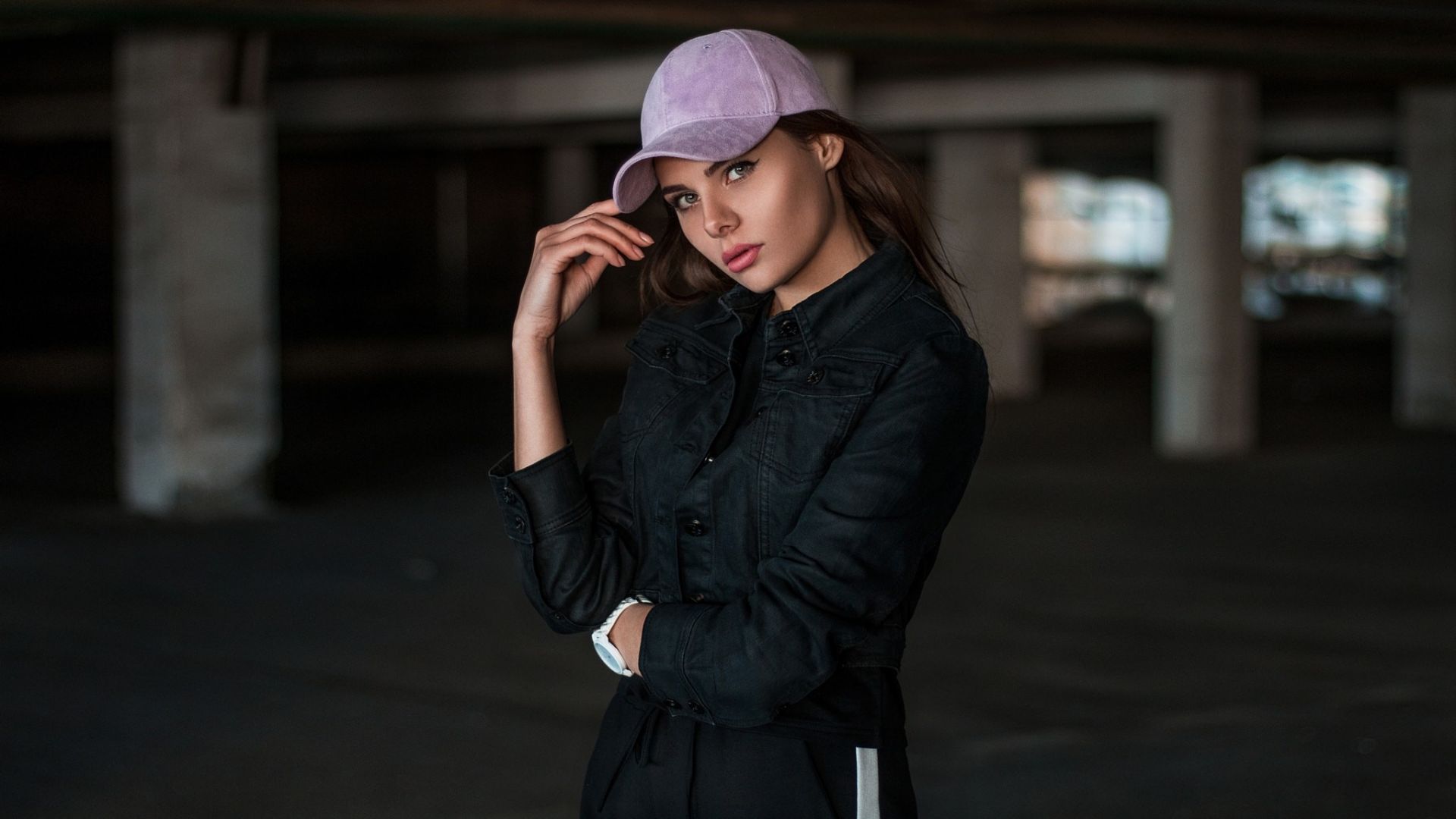 Wallpaper Jacket, baseball cap, basement, cap, girl, model