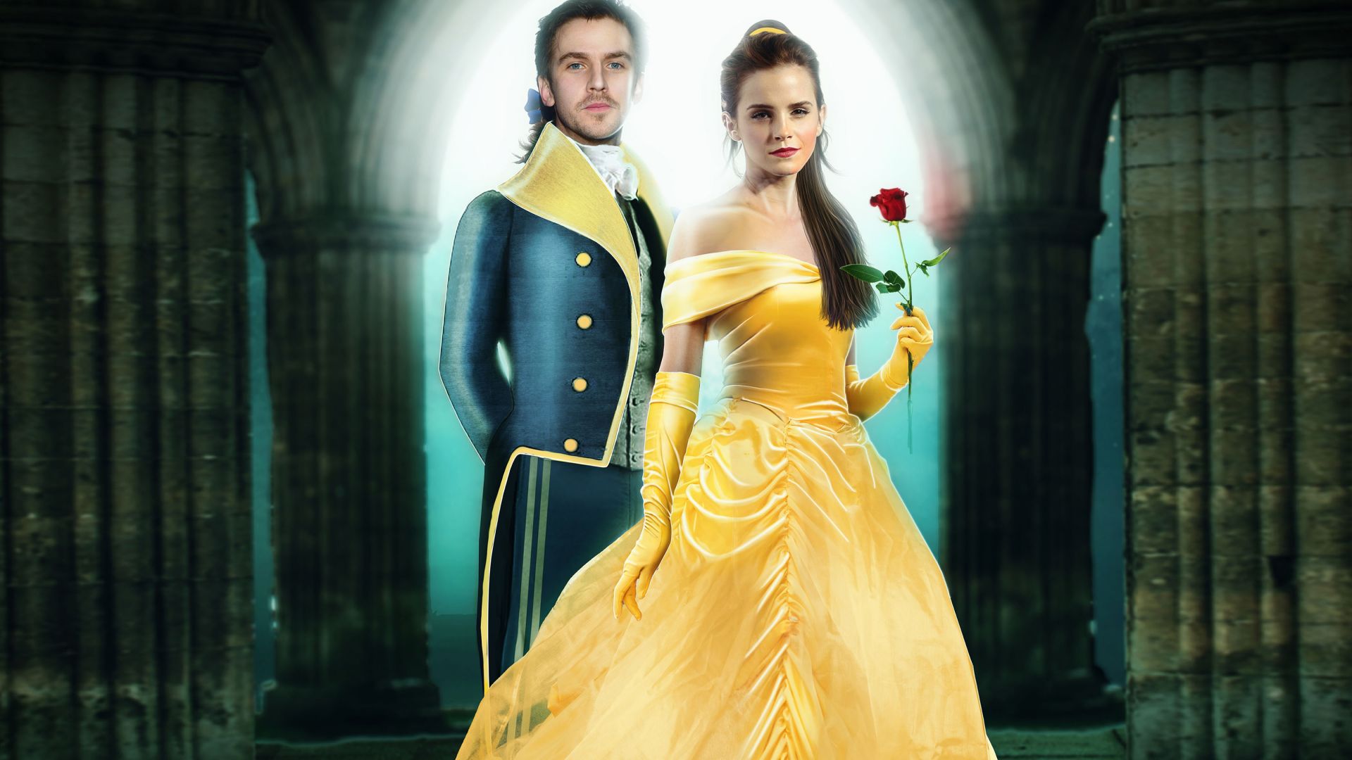 Wallpaper Dan stevens and emma watson in beauty and the beast movie