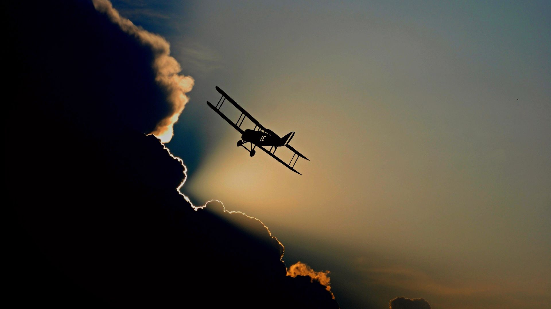 Wallpaper Aircraft flight clouds