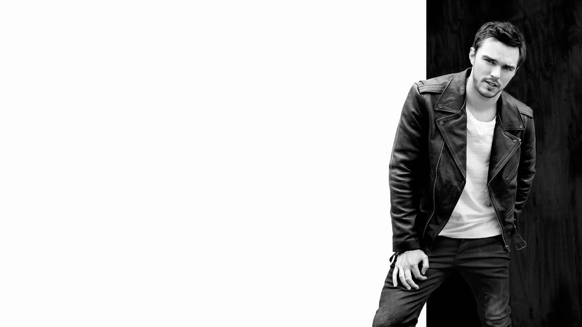 Wallpaper Monochrome, Nicholas Hoult, actor