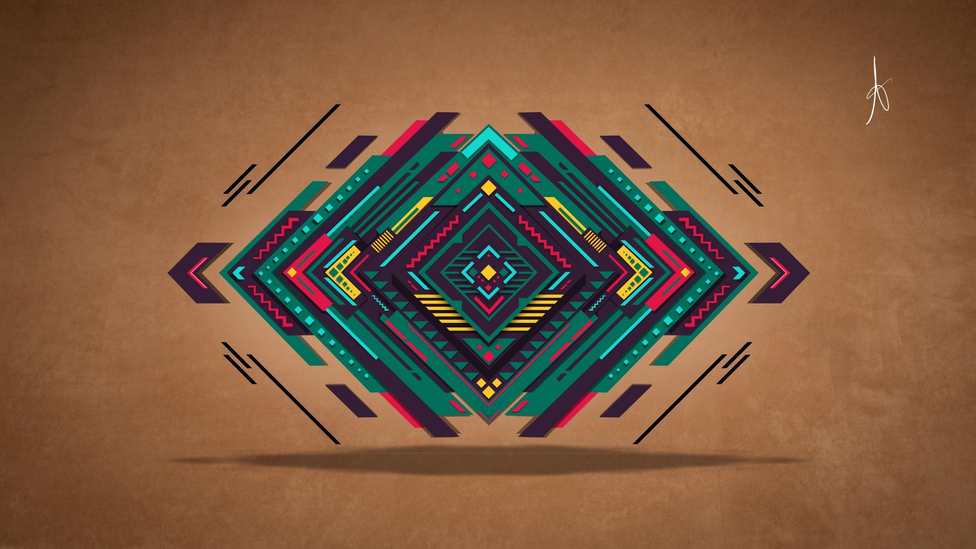 Wallpaper Colorful, triangles digital artwork